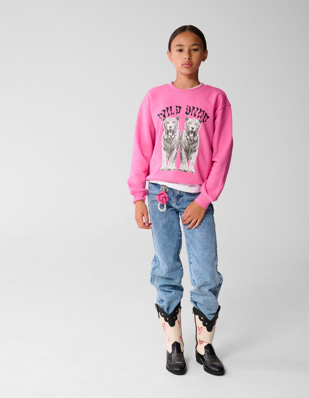 Tijger Artwork Sweater Roze SHOEBY GIRLS