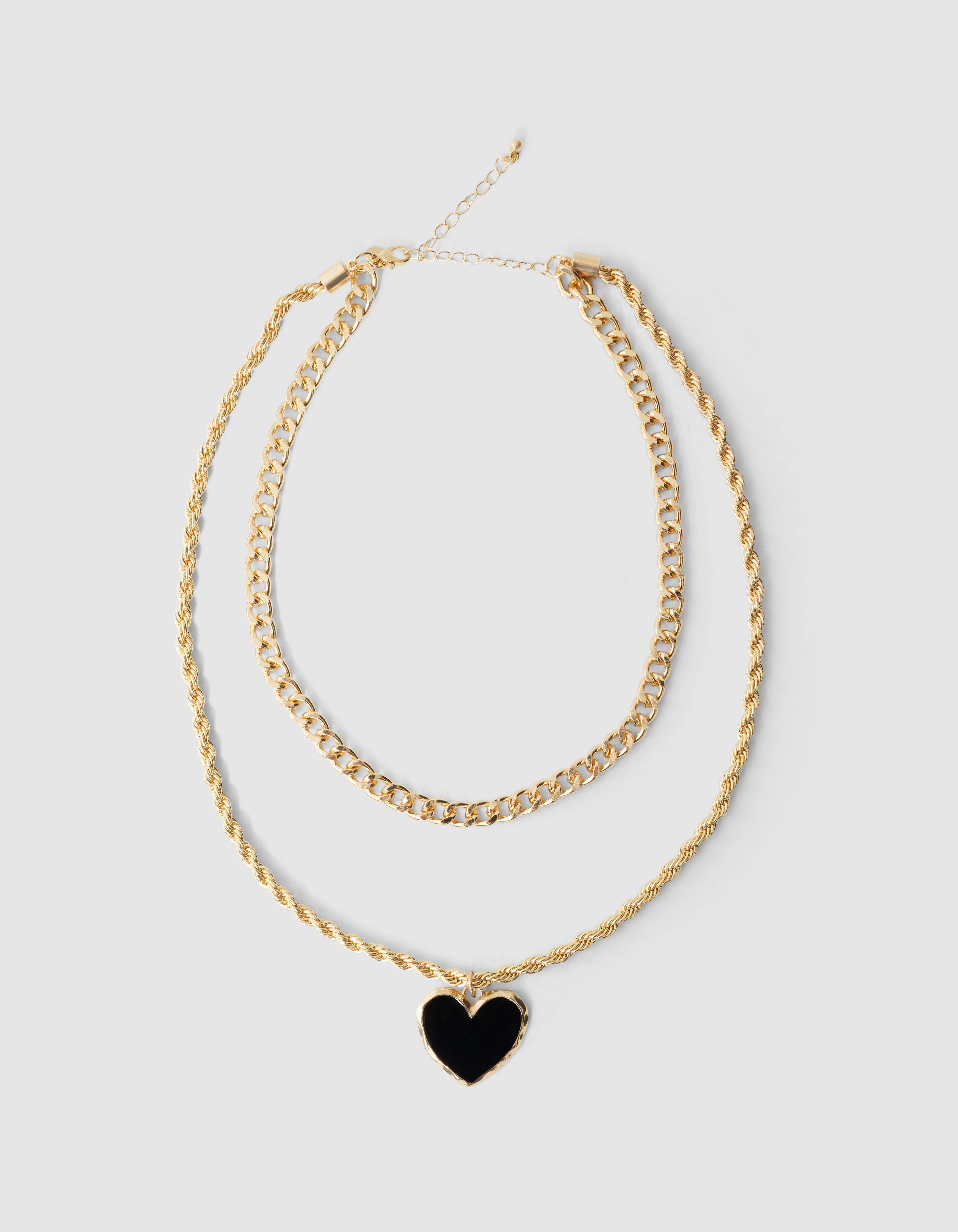 Vintage Layered Heart Ketting Goud SHOEBY ACCESSOIRES