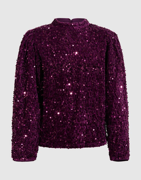 Sequin Top Donkerroze SHOEBY GIRLS