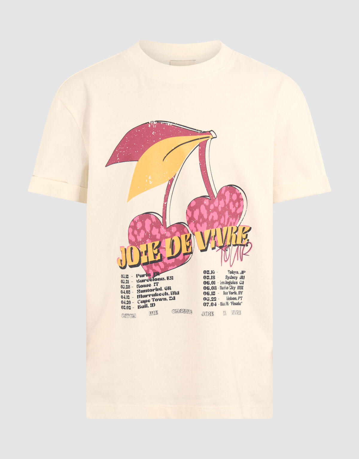 Vivre Artwork T-shirt Gebroken Wit SHOEBY GIRLS