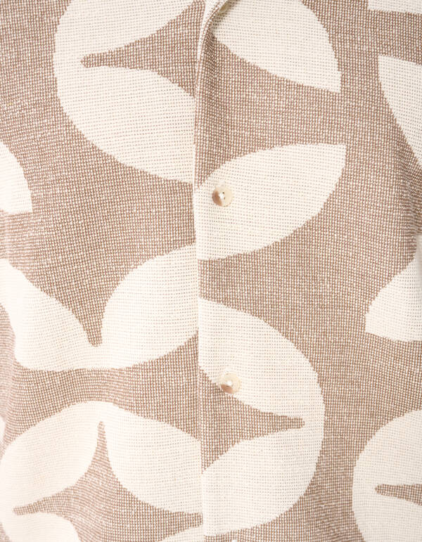 All-over Logo Print Overshirt Bruin SHOEBY MEN