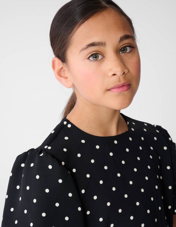 Twist Polkadot Top Zwart SHOEBY GIRLS