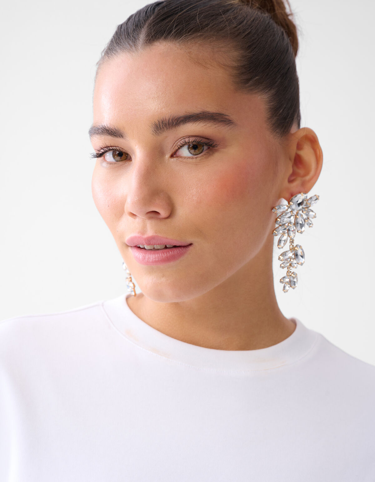 Big Strass Oorbellen Zilver SHOEBY ACCESSOIRES