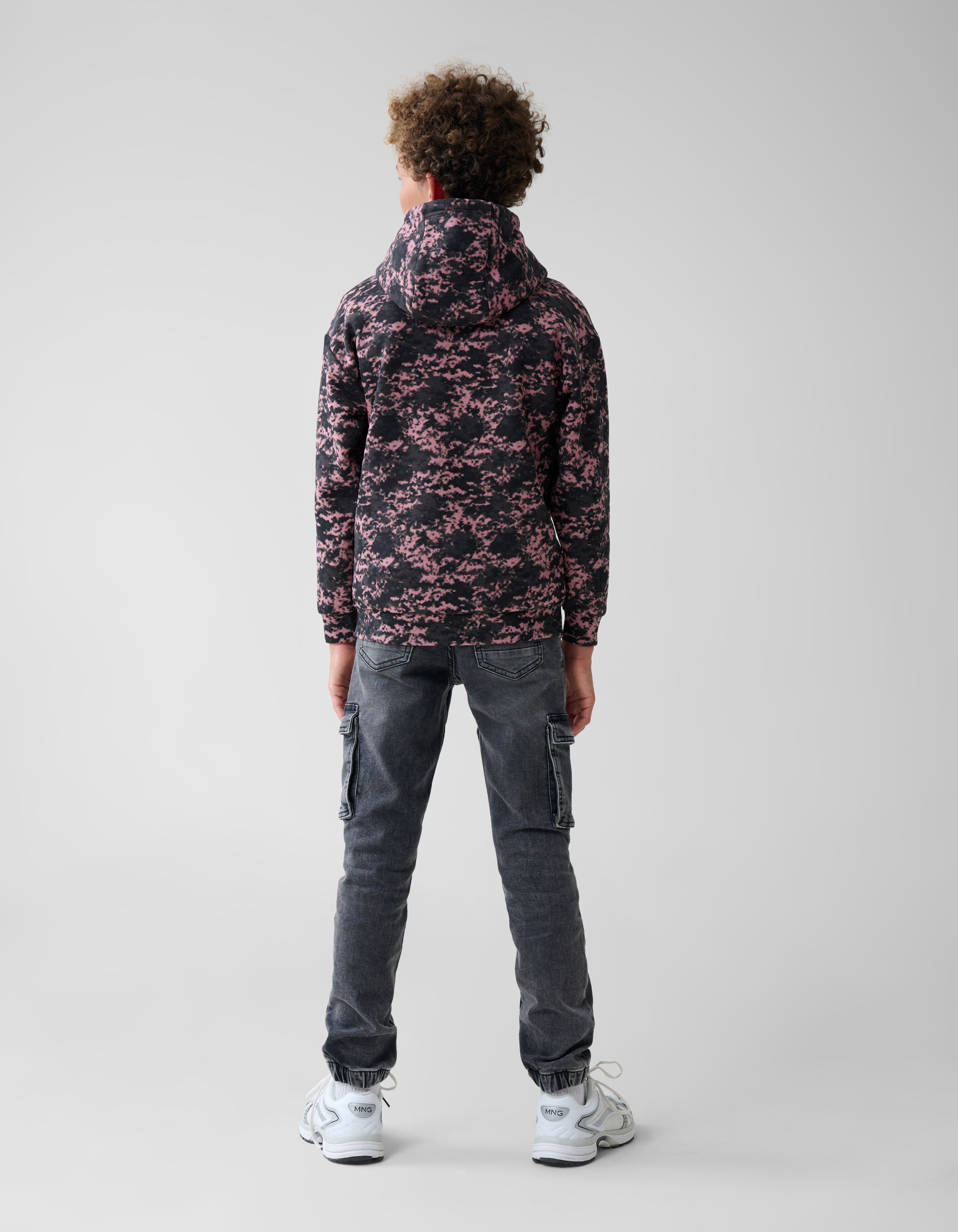 Printed Hoodie Donkerroze SHOEBY BOYS