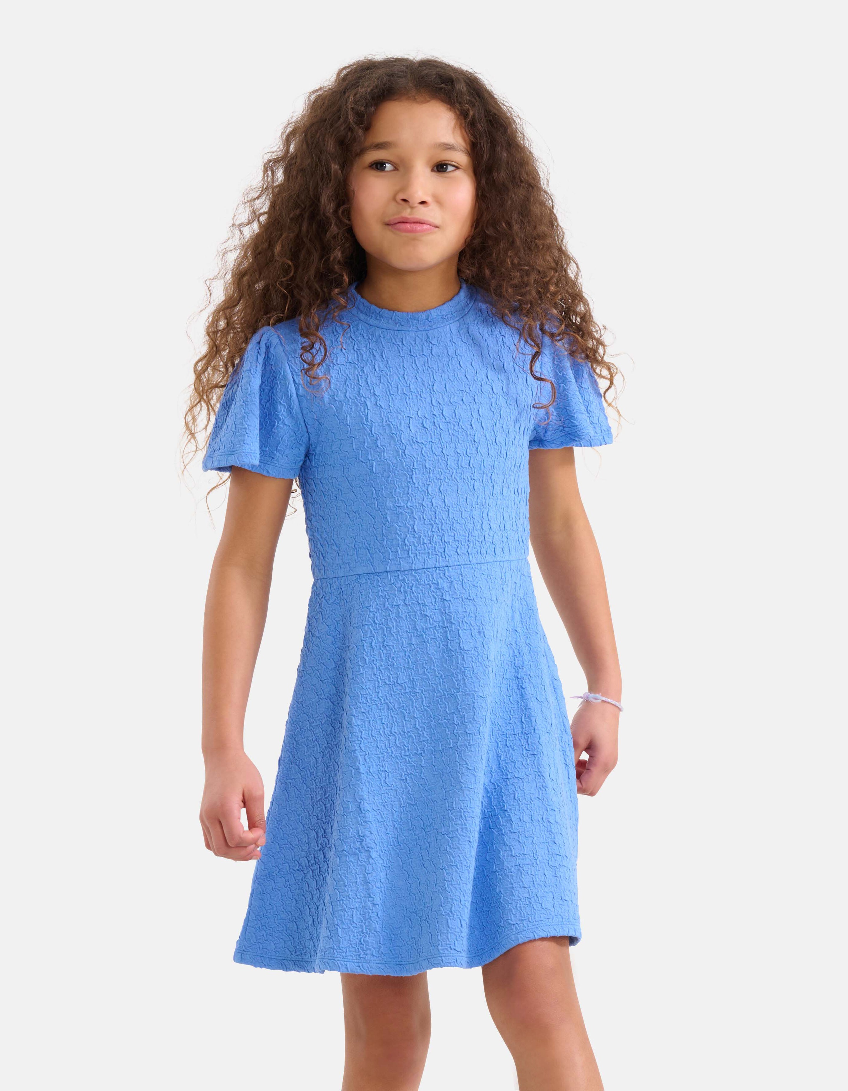 Structuur Skater Jurk Blauw SHOEBY GIRLS