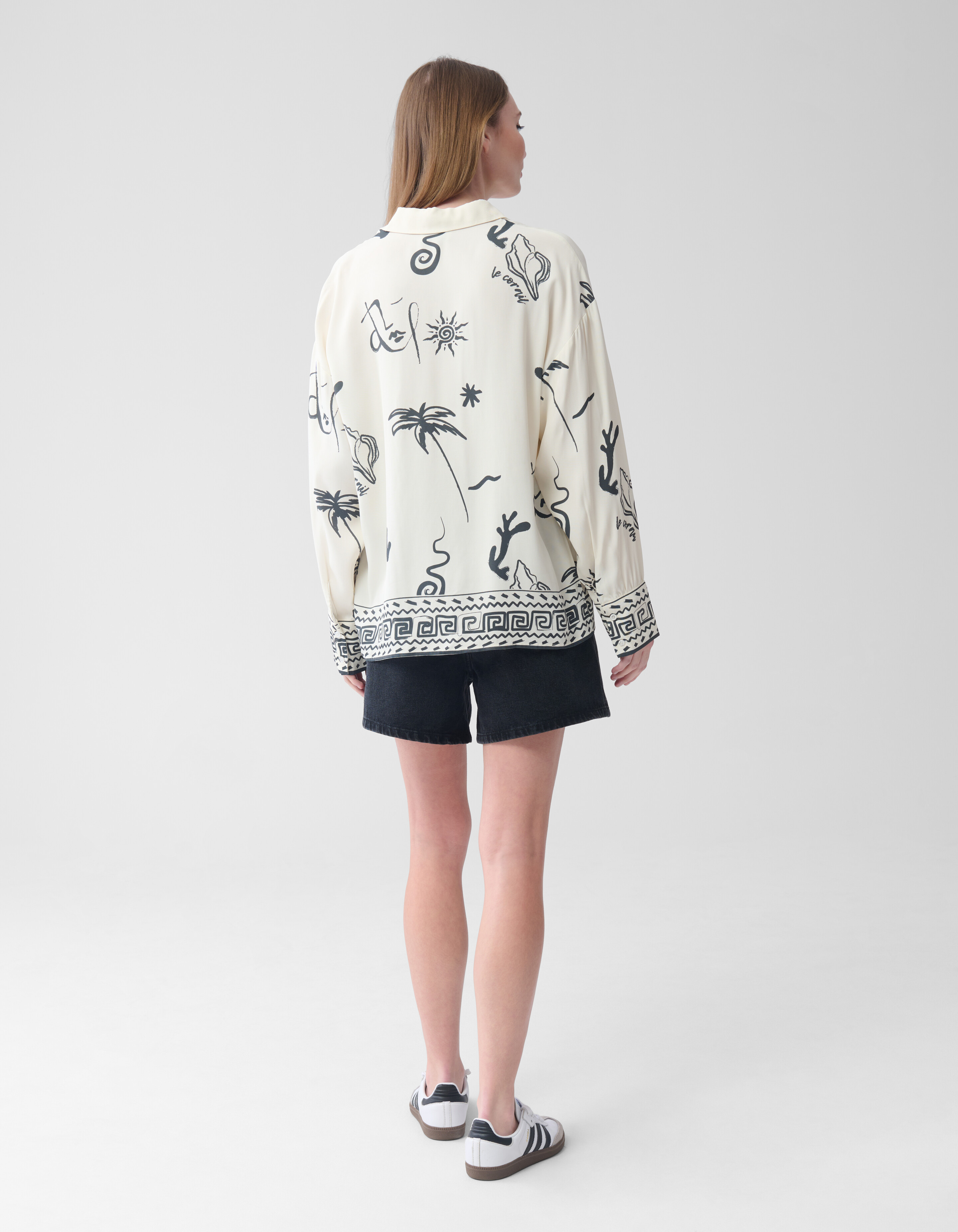 Printed Dessert Blouse Zwart/Wit SHOEBY WOMEN