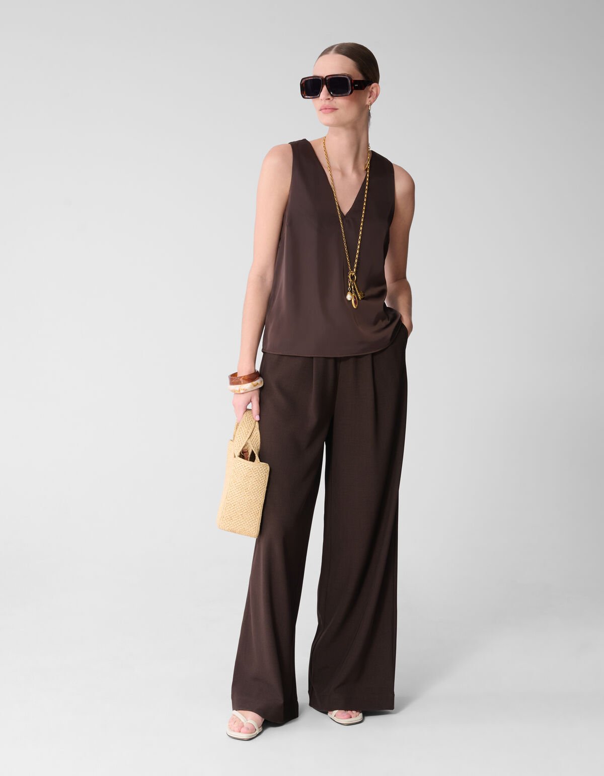 Satijnen Top Donkerbruin By Mieke SHOEBY WOMEN