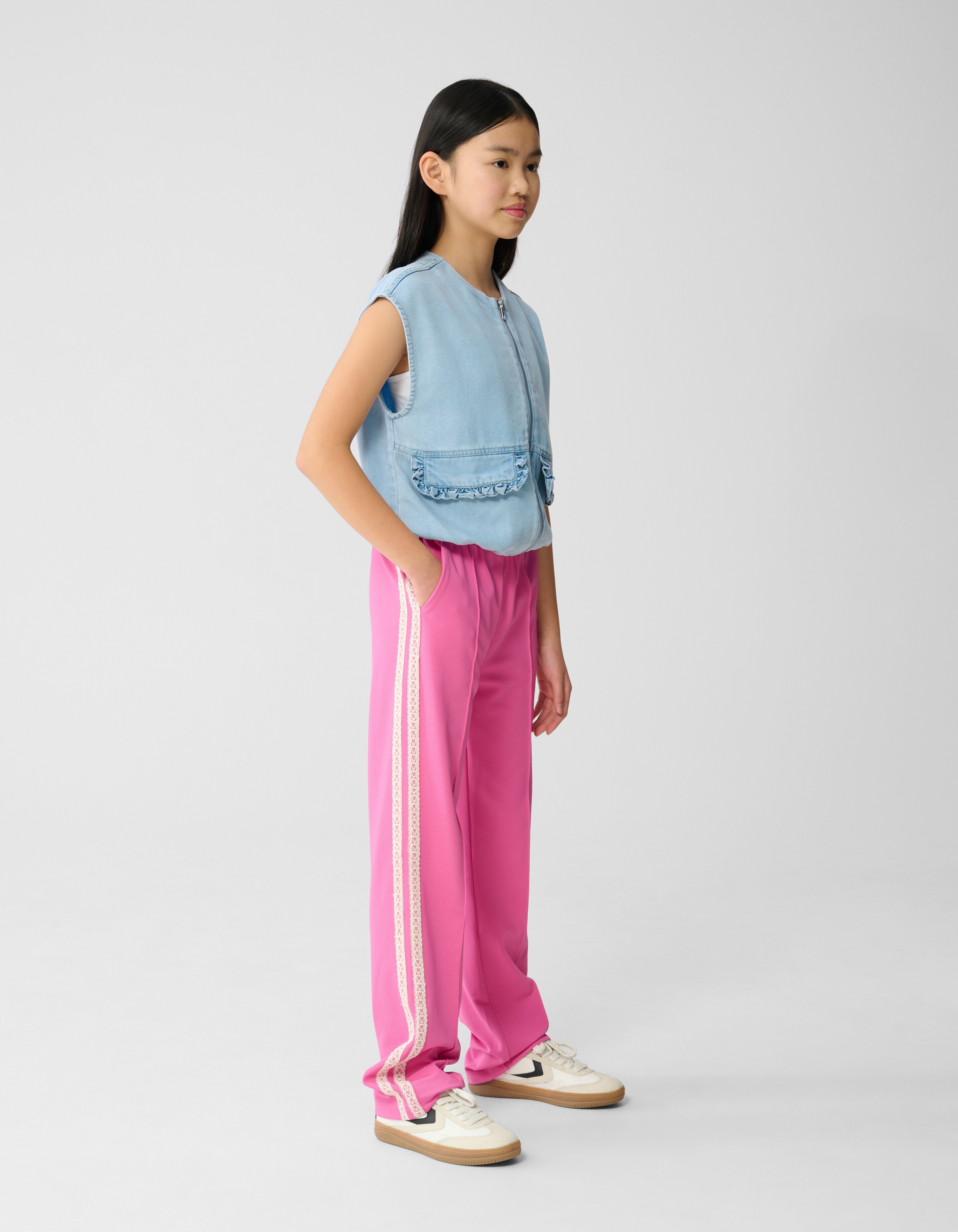 Sporty Wide Leg Broek Roze SHOEBY GIRLS