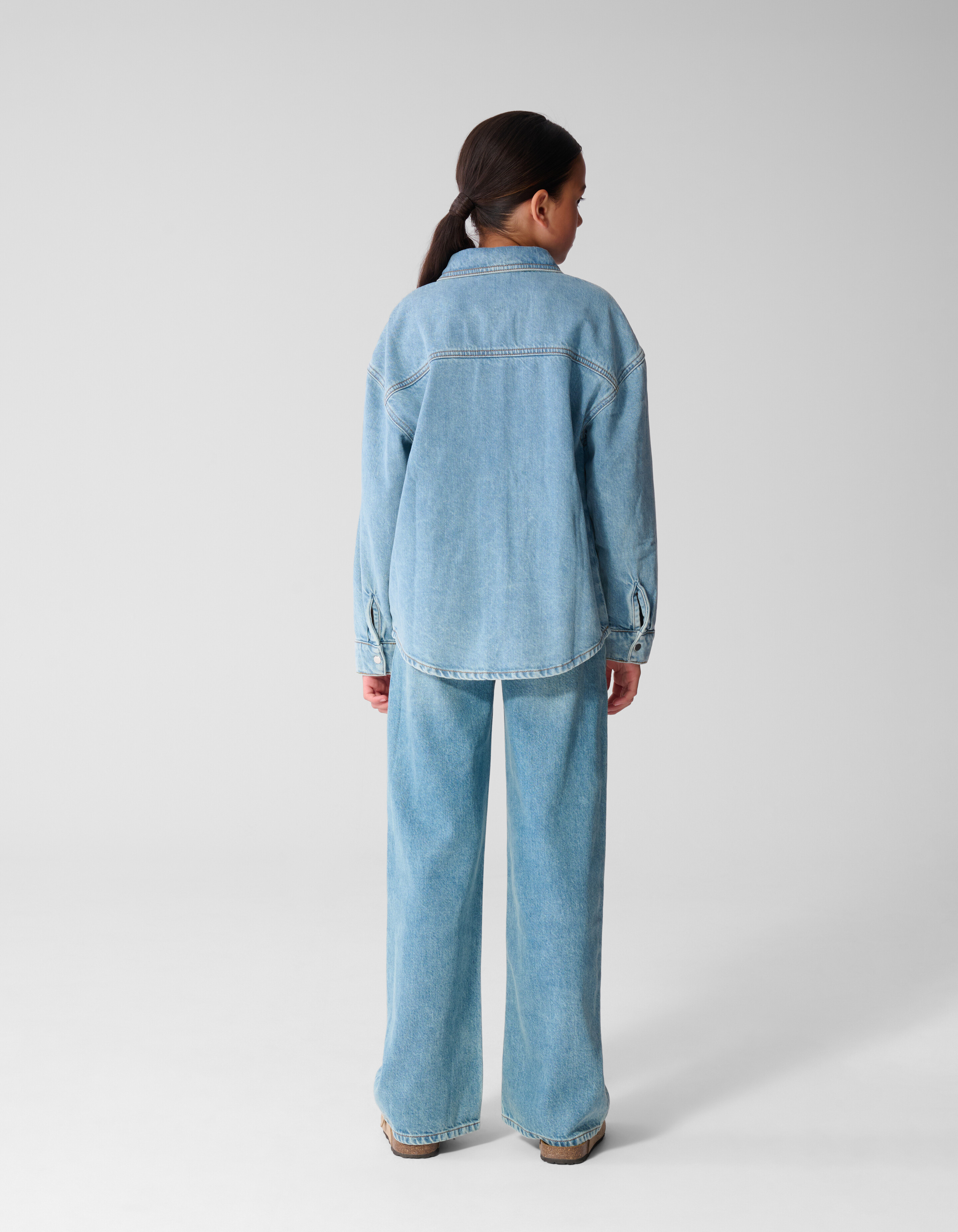 Heart Print Wide Leg Fit Jeans Blauw SHOEBY GIRLS