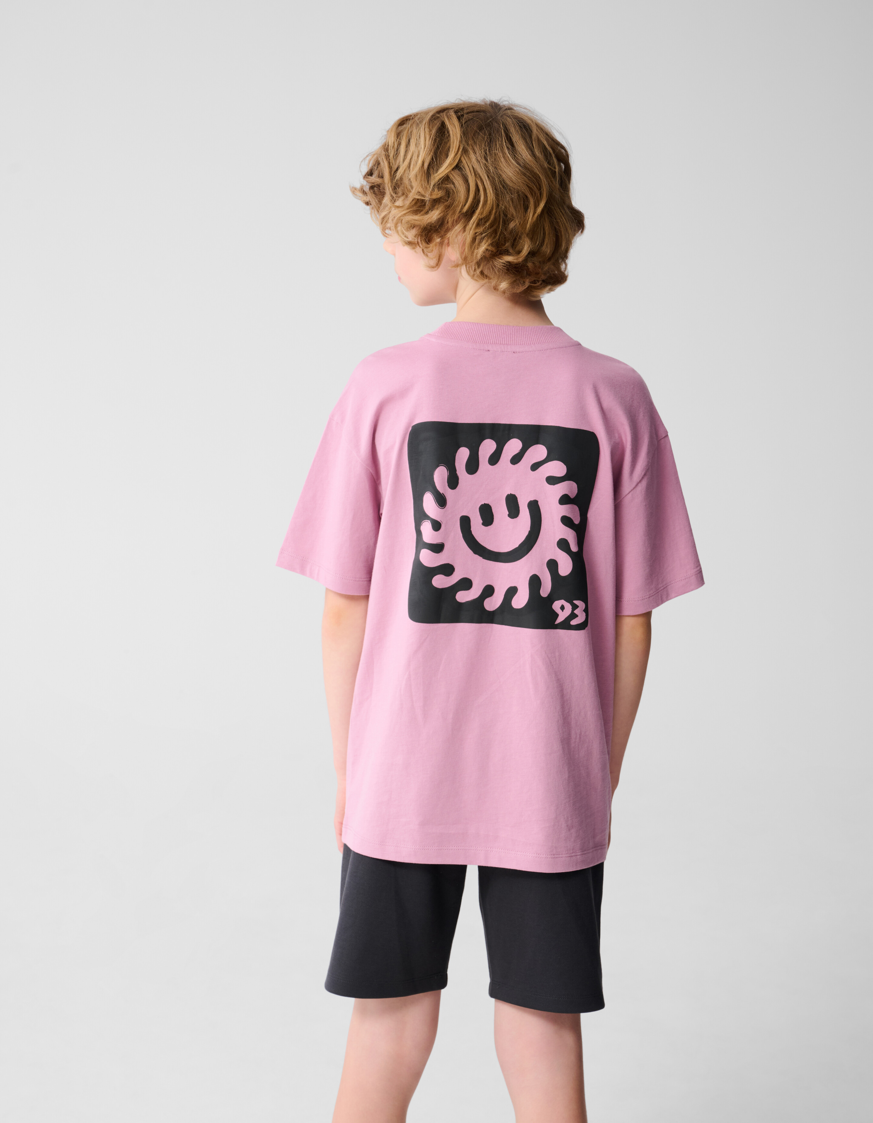 Smiley Sun Artwork T-shirt Roze SHOEBY BOYS