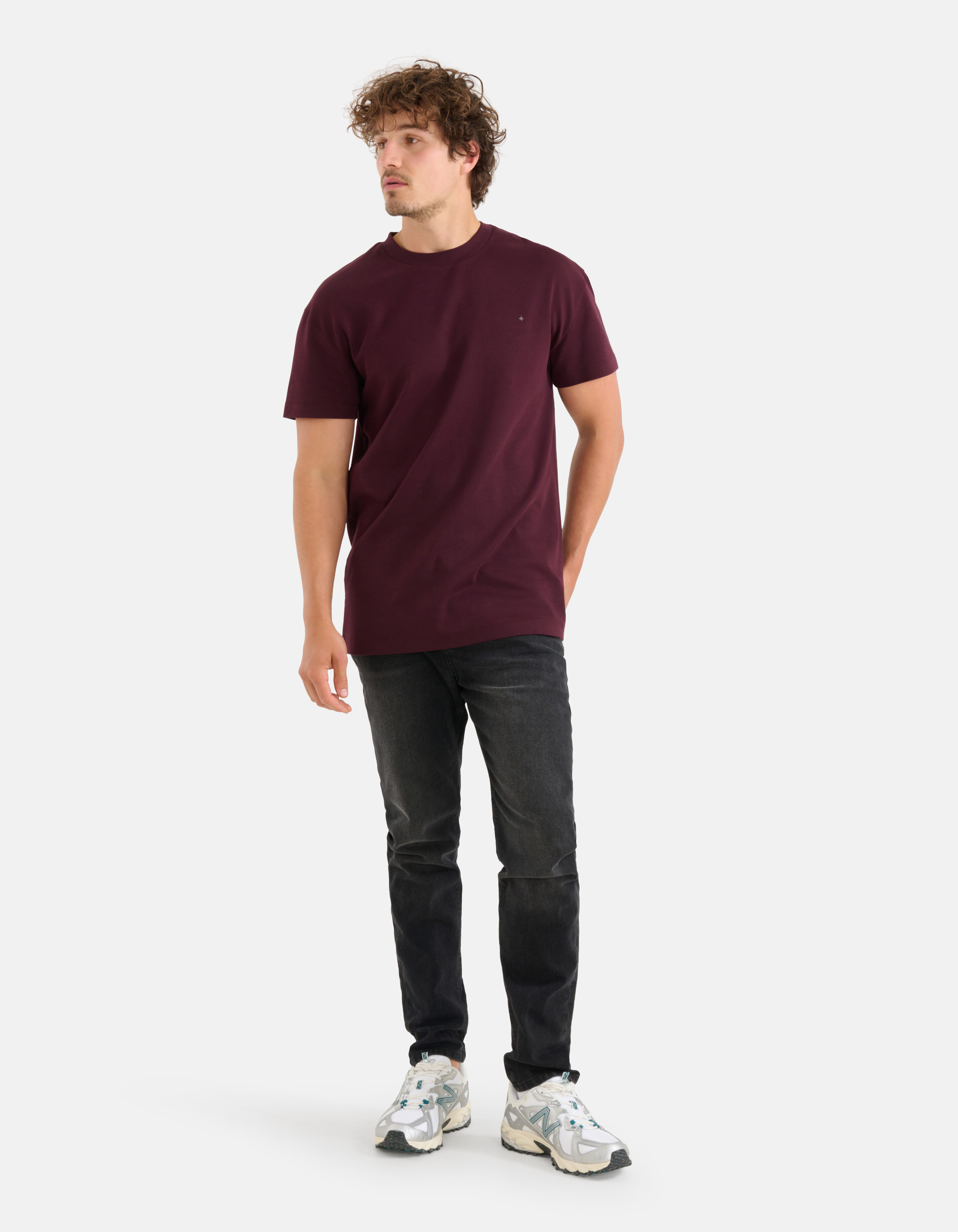 Relaxed Fit T-shirt Bordeaux SHOEBY MEN