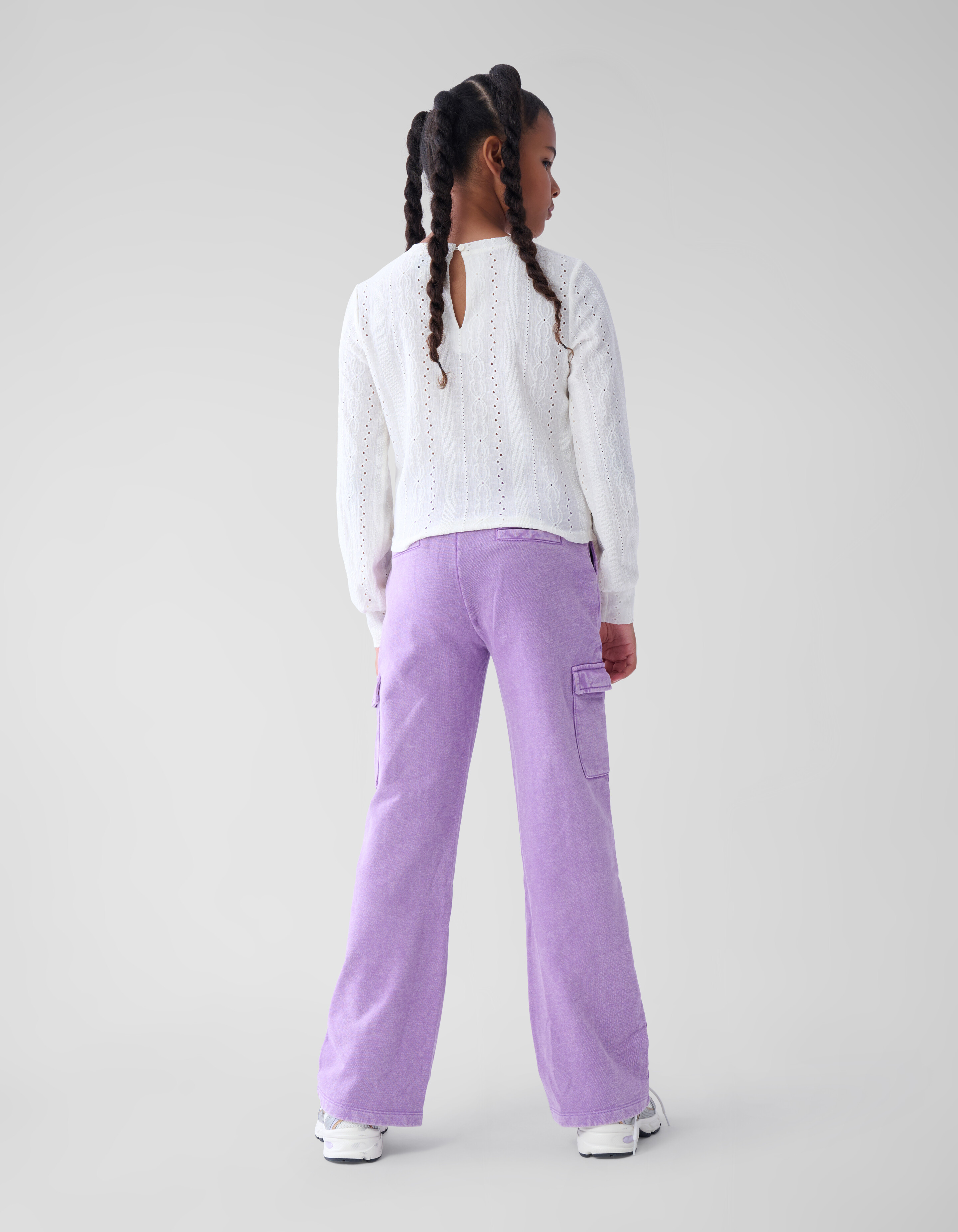 Cargo Wide Leg Broek Paars SHOEBY GIRLS