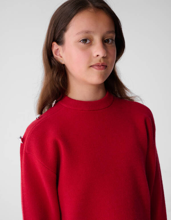 Fancy Button Trui Rood SHOEBY GIRLS