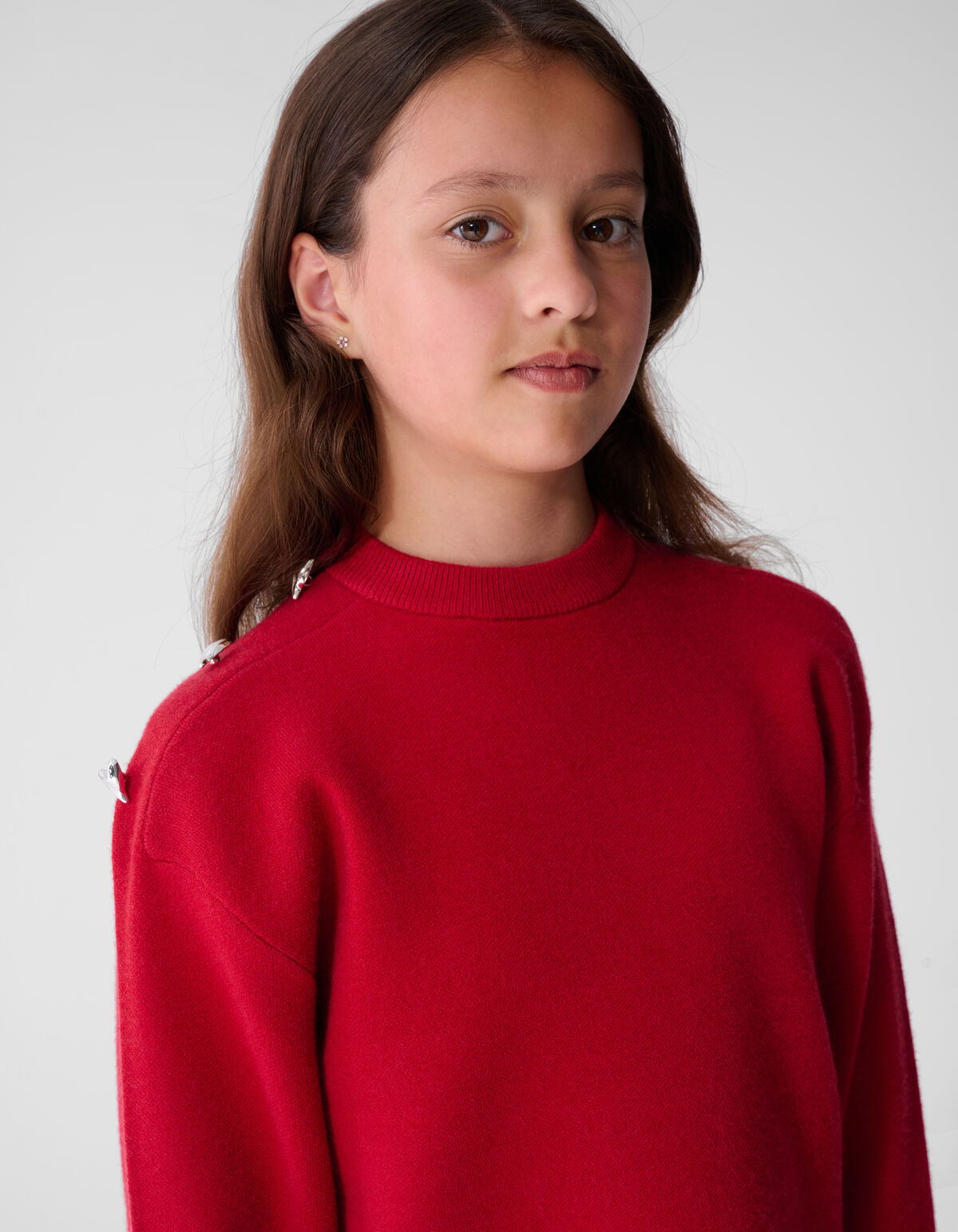 Fancy Button Trui Rood SHOEBY GIRLS
