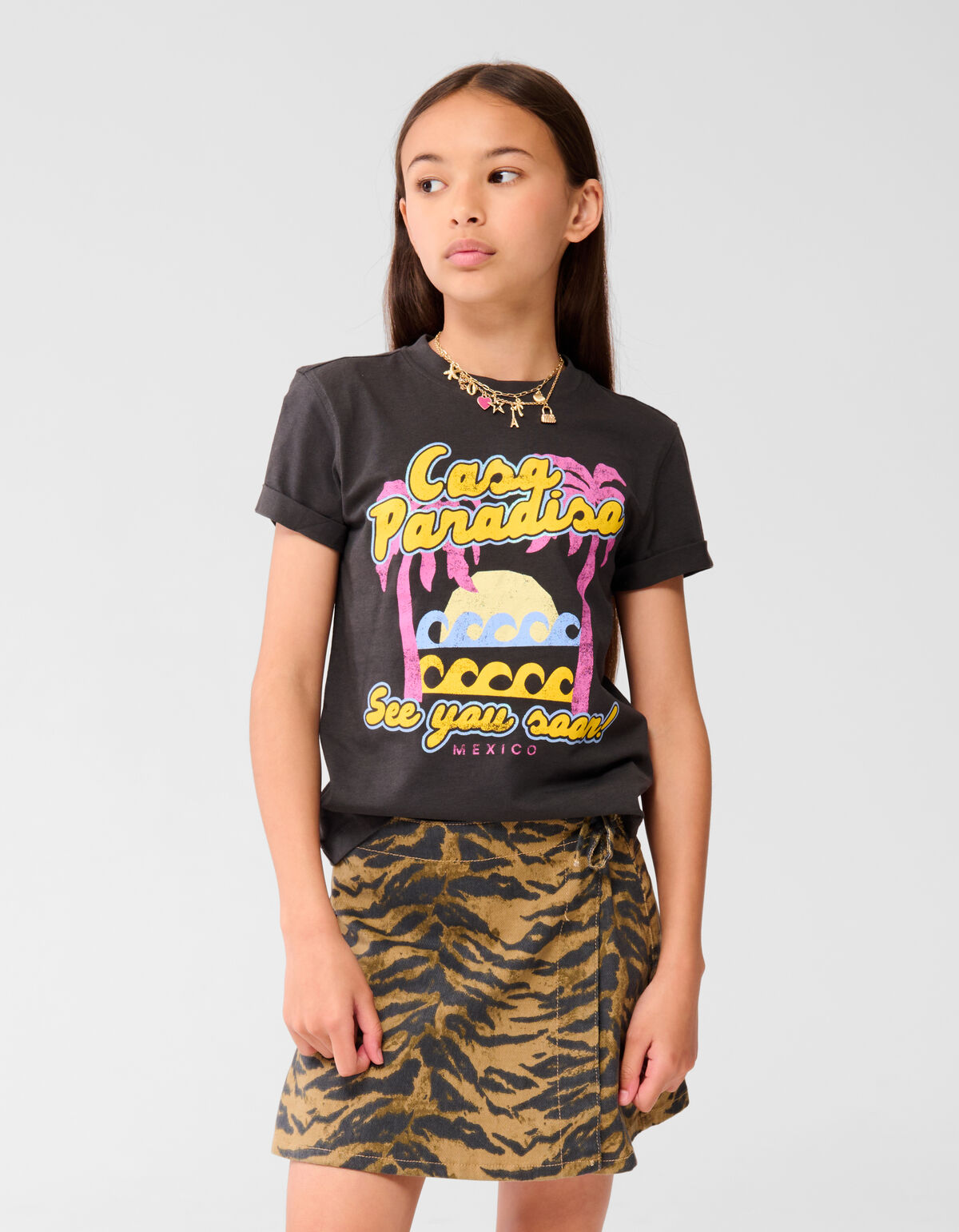 Summer Fave T-shirt Grijs SHOEBY GIRLS