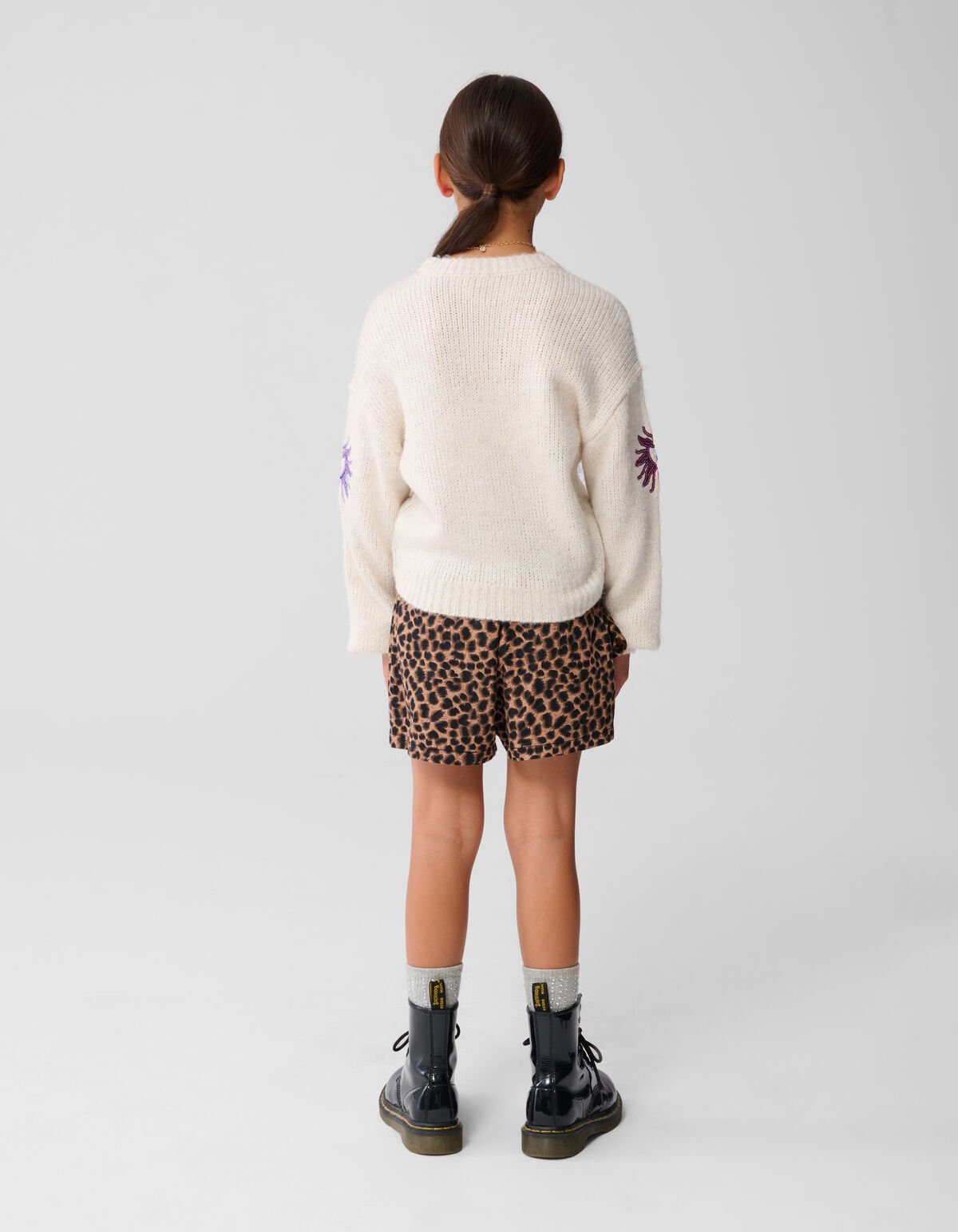 Sequin Gebreide Trui Gebroken Wit SHOEBY GIRLS