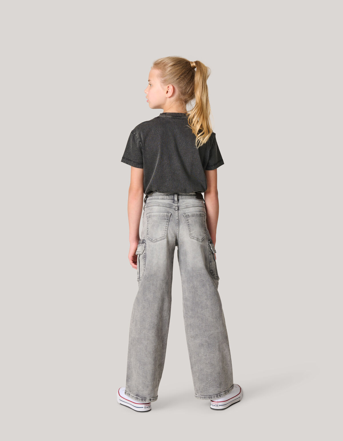 Embroidery T-shirt Donkergrijs SHOEBY GIRLS