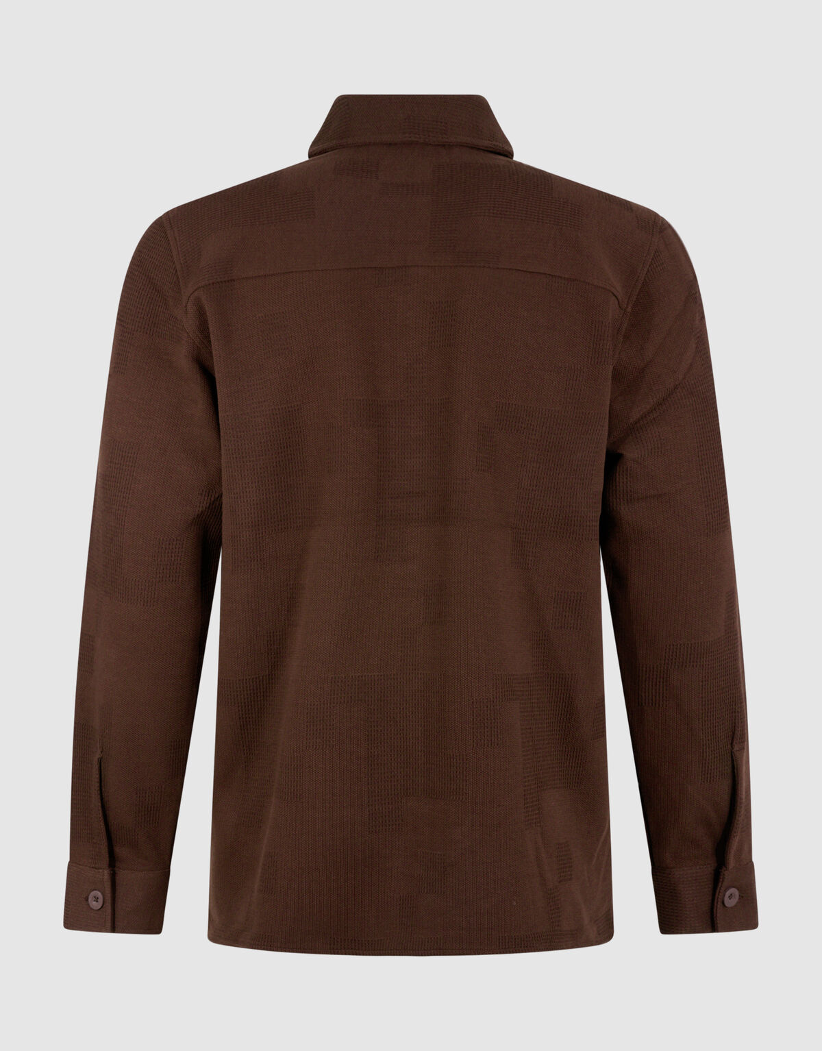 Ruiten Jacquard Overhemd Donkerbruin SHOEBY MEN