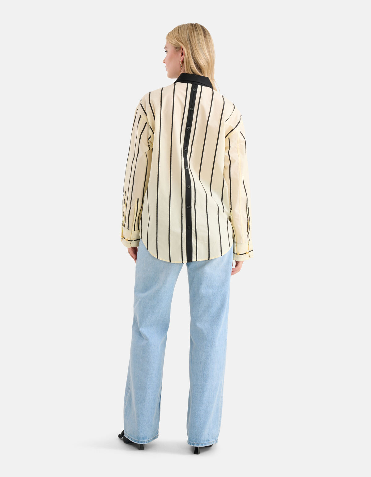 Gestreepte Blouse Gebroken Wit/Zwart SHOEBY WOMEN