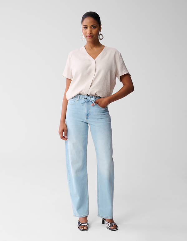 Knoop Overslag Top Zand SHOEBY WOMEN