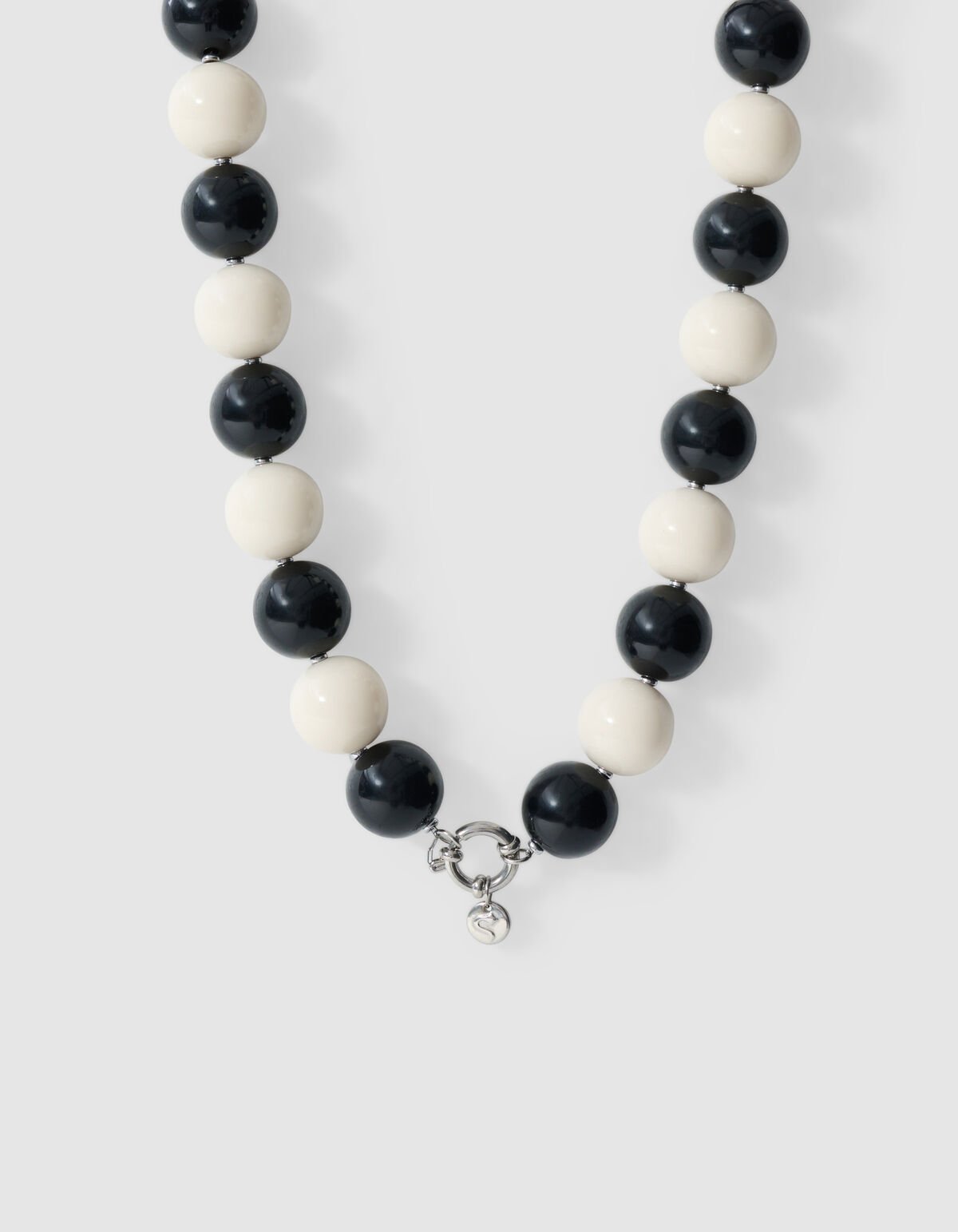 Ronde Beaded Ketting Zwart/Wit SHOEBY ACCESSOIRES