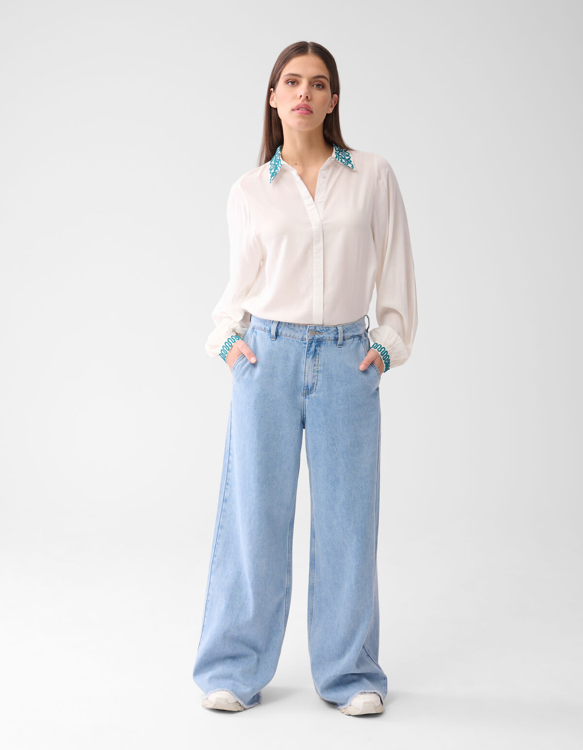 Cord Embroidery Blouse Gebroken Wit By Mieke SHOEBY WOMEN