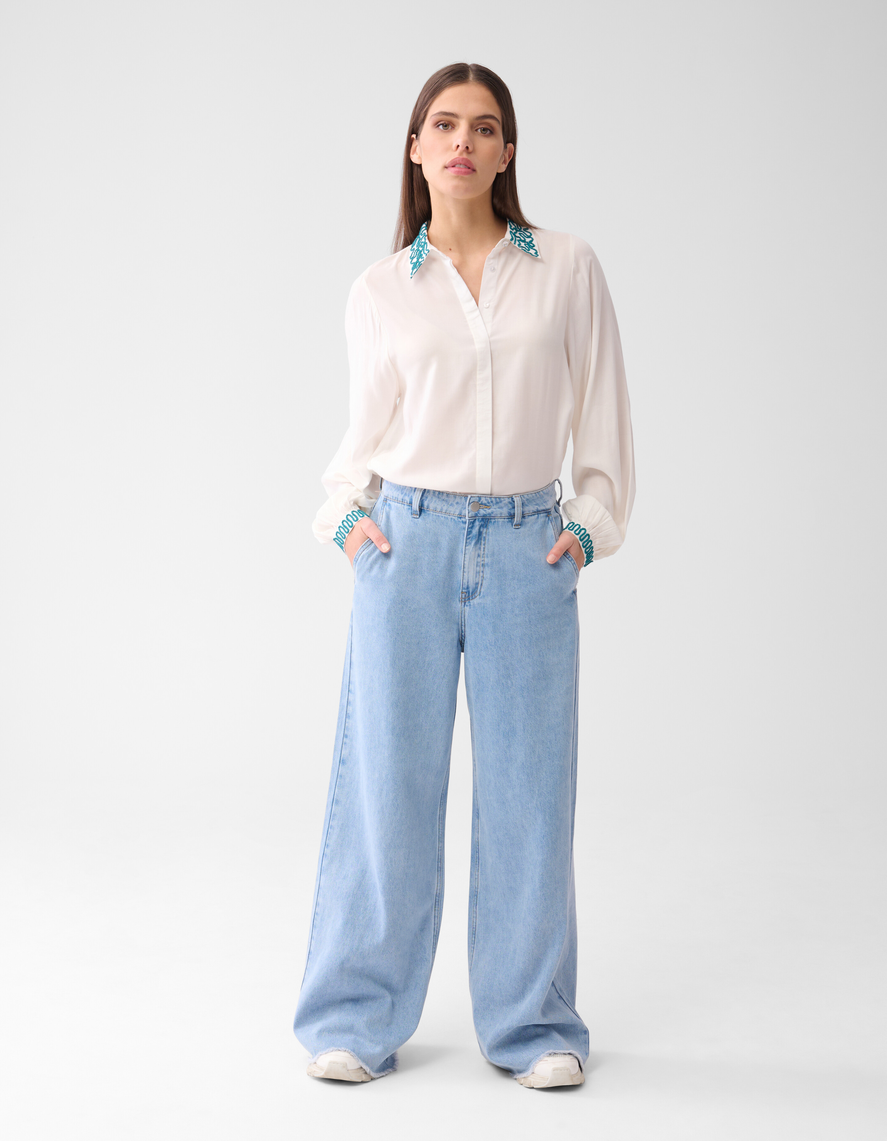 Cord Embroidery Blouse Gebroken Wit By Mieke SHOEBY WOMEN