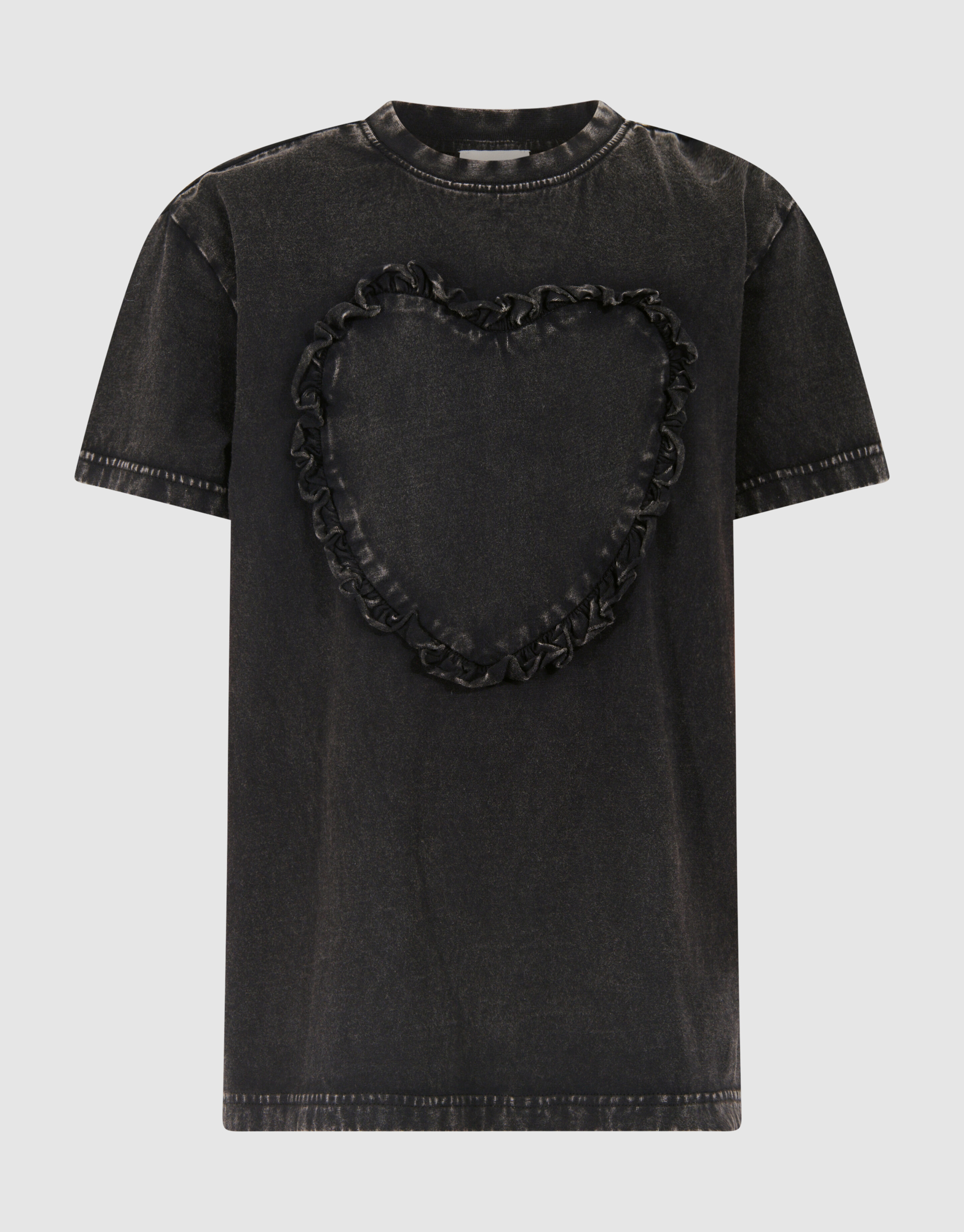 Washed Heart T-shirt Donkergrijs SHOEBY GIRLS