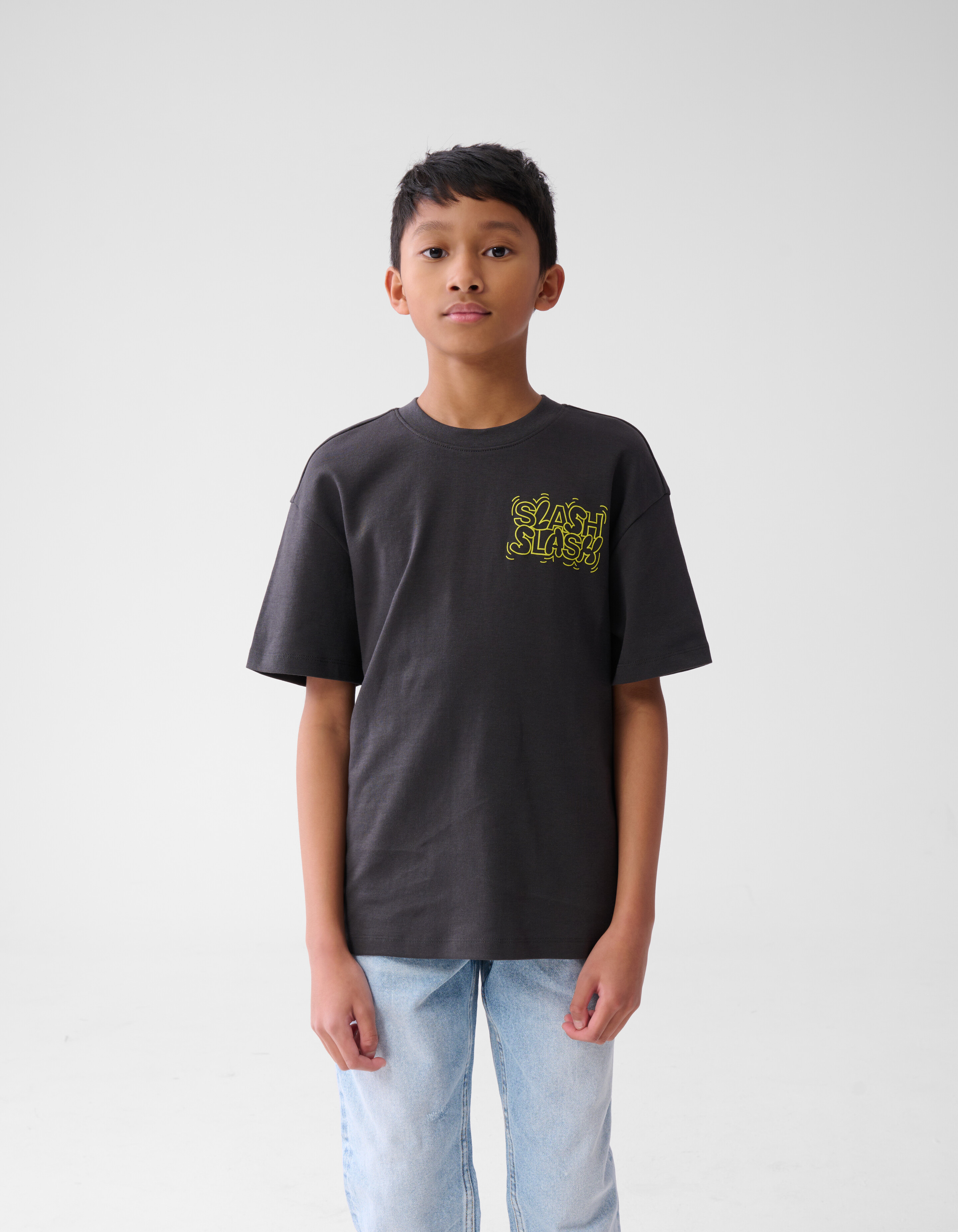 Tekst T-shirt Donkergrijs SHOEBY BOYS