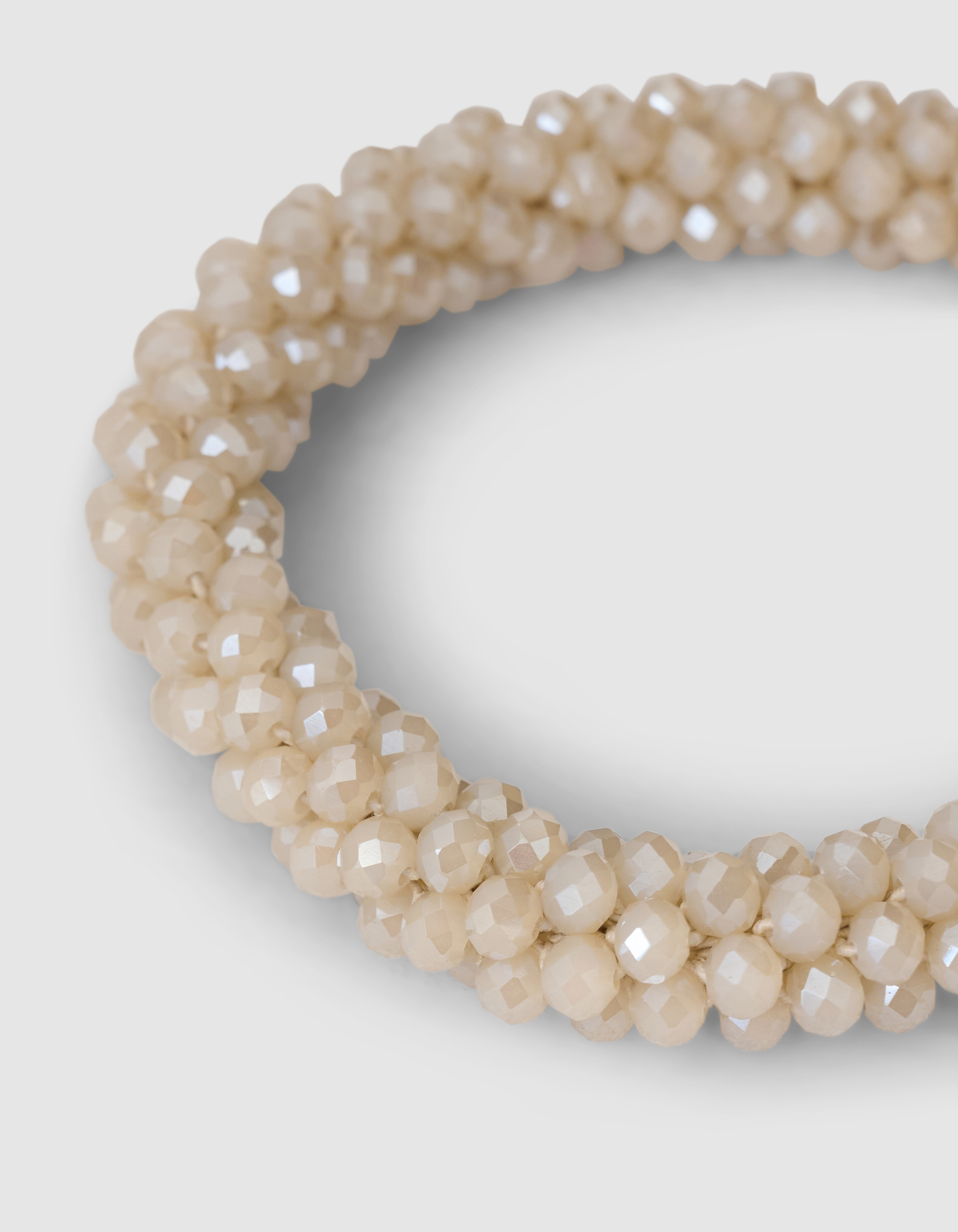 Beaded Haarelastiek Beige SHOEBY ACCESSOIRES