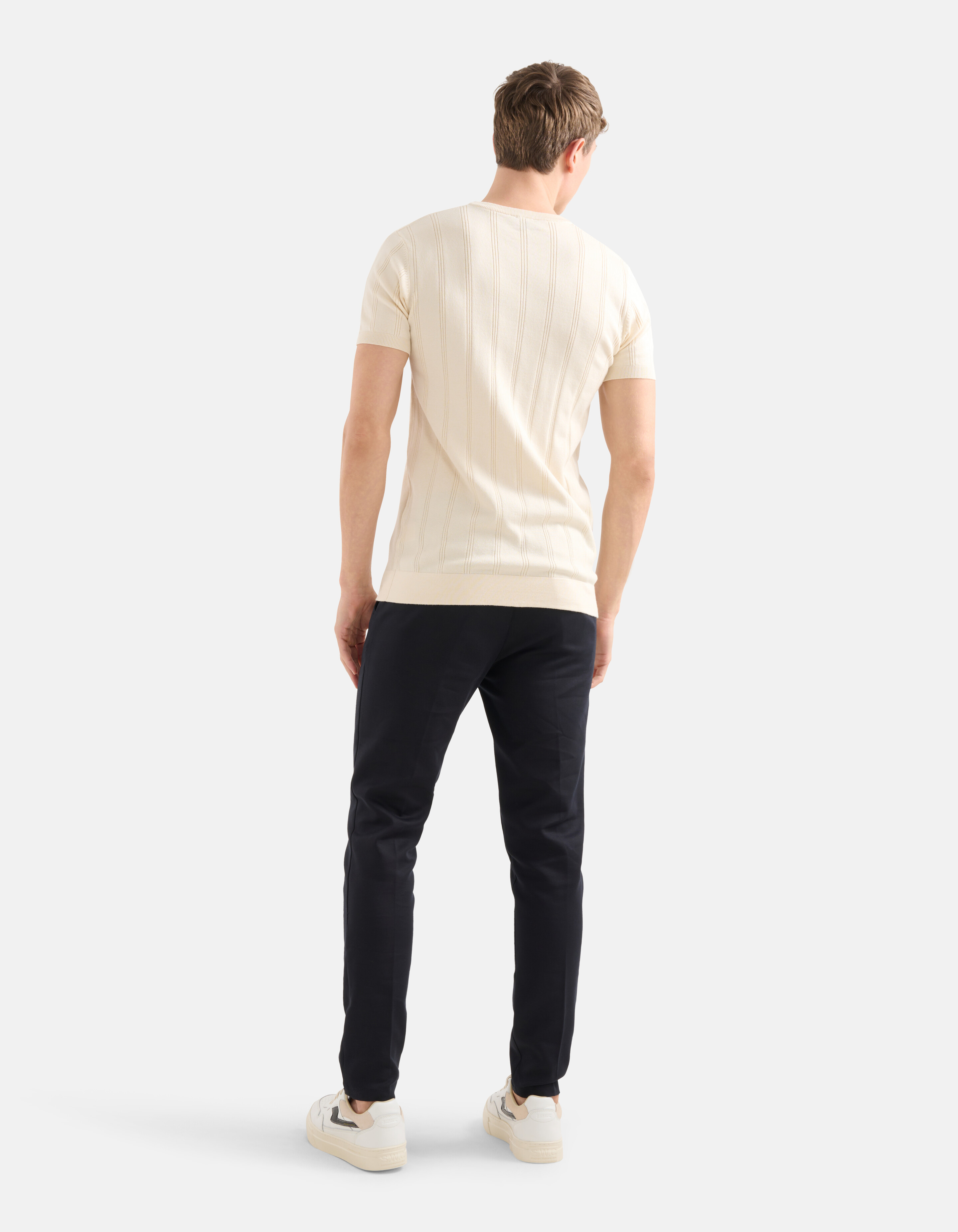 Gebreid T-shirt Beige SHOEBY MEN