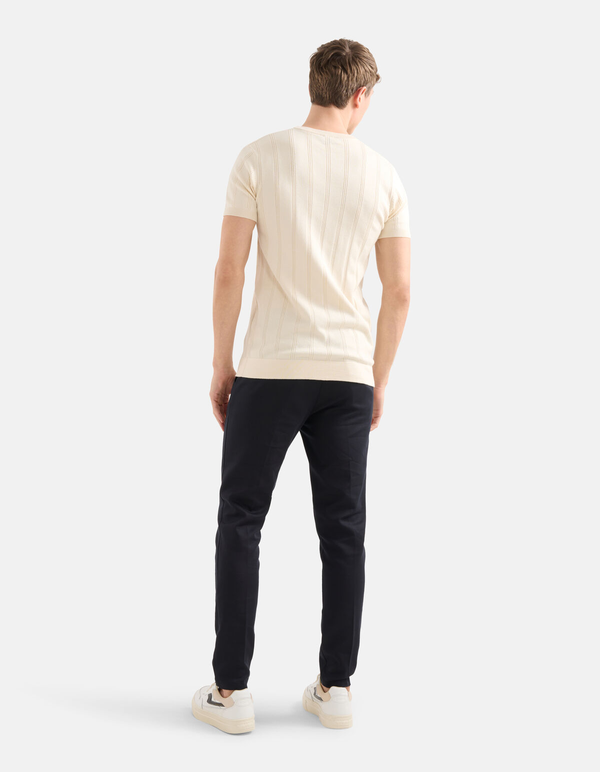 Gebreid T-shirt Beige SHOEBY MEN