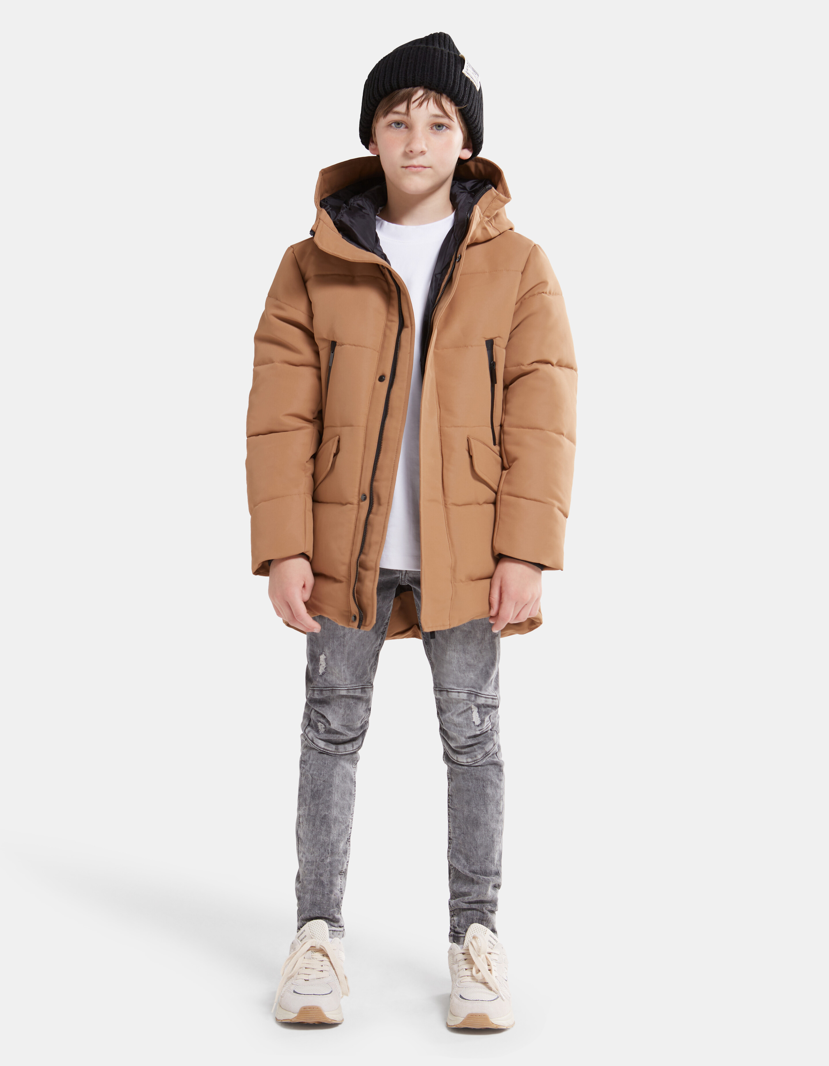 Lange Puffer Jas Bruin SHOEBY BOYS