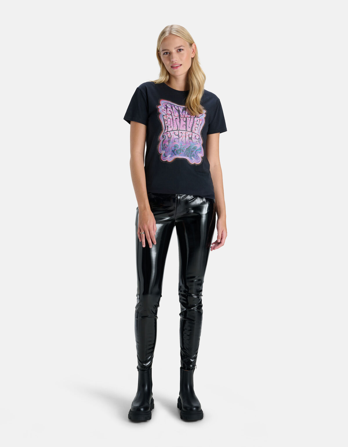 Print T-shirt Donkergrijs SHOEBY WOMEN