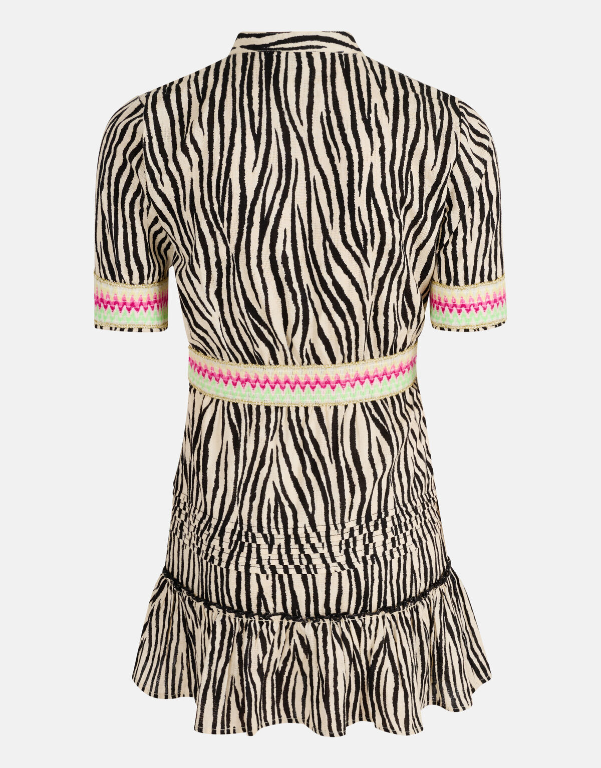 Zebra Print Jurk Zwart/Gebroken Wit SHOEBY GIRLS