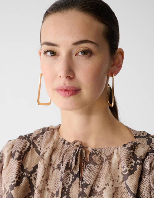 Snake Ruffle Mini Jurk Lichtbruin SHOEBY WOMEN