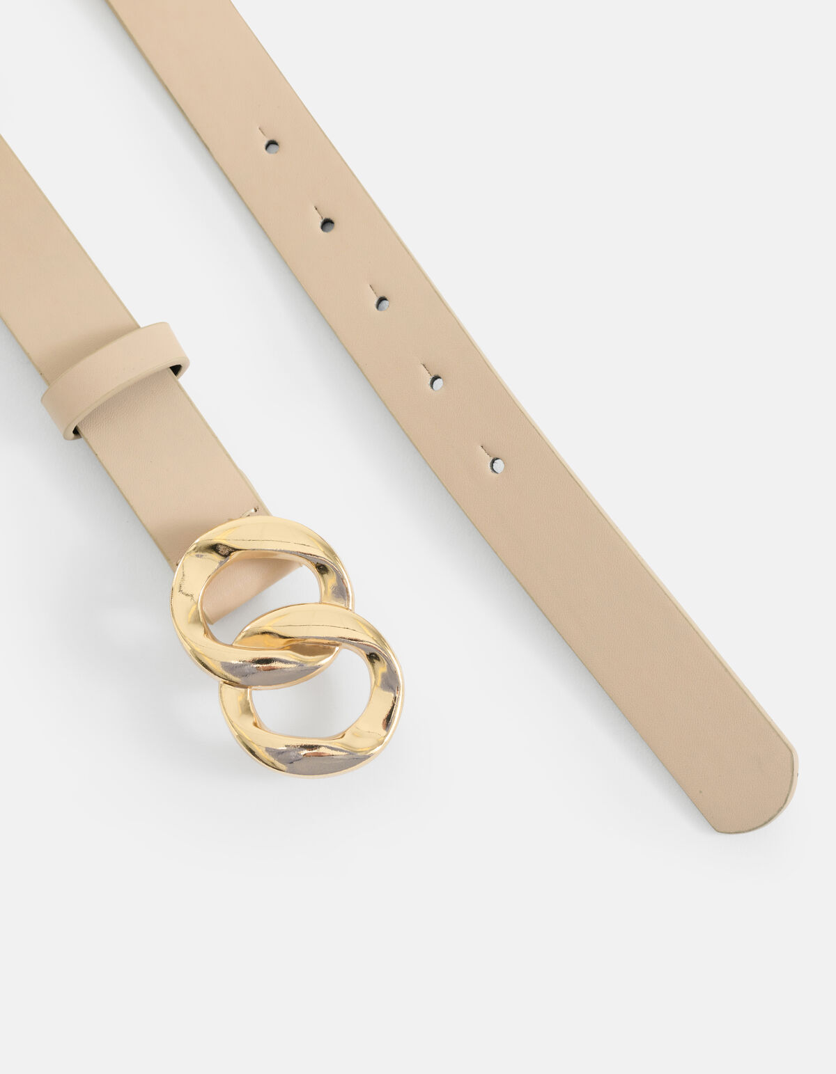 Dubbele Gesp Riem Beige SHOEBY ACCESSOIRES