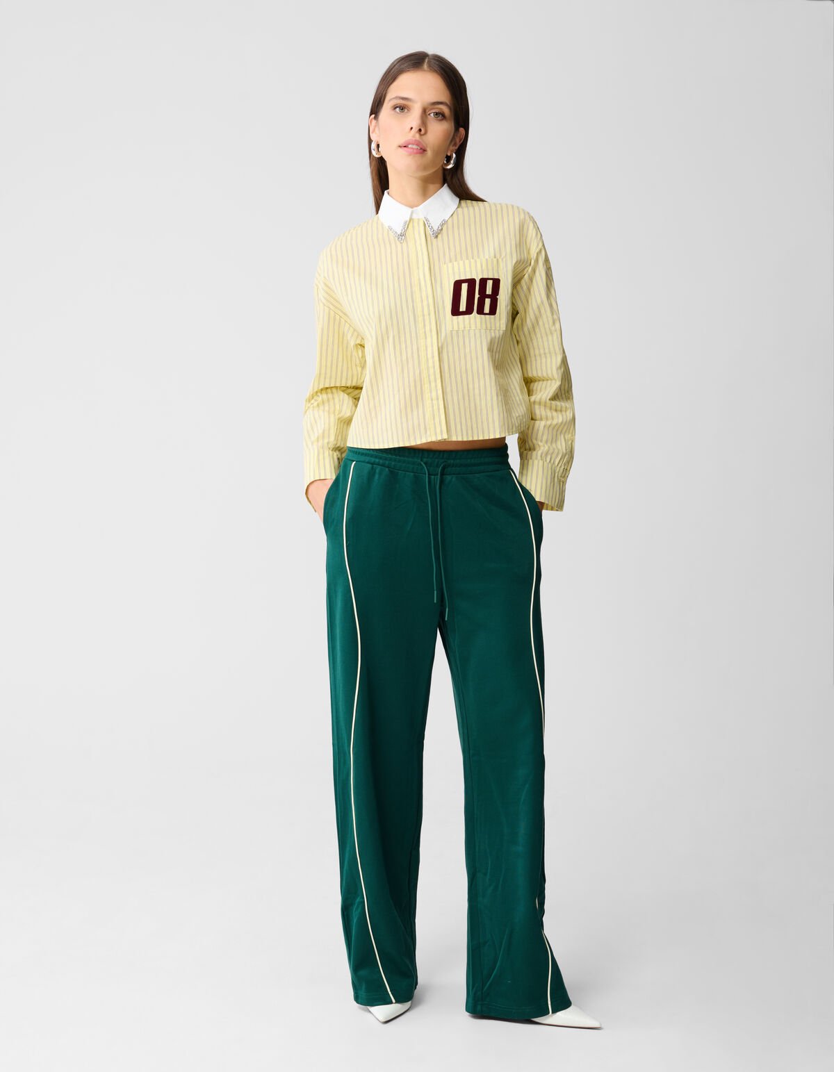 Wave Wide Leg Broek Donkergroen SHOEBY WOMEN