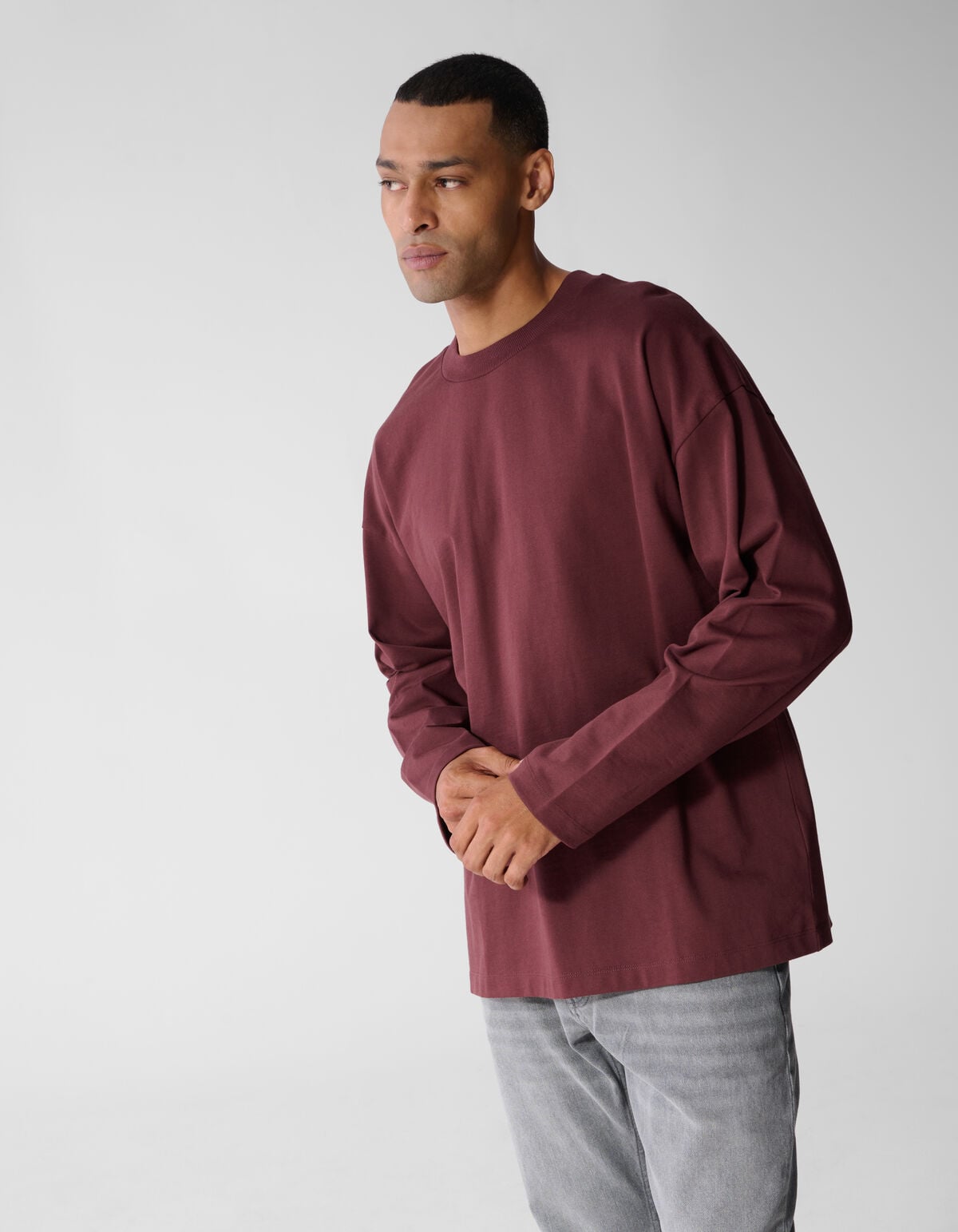 Basis Relaxed Fit Longsleeve Rood SHOEBY MEN