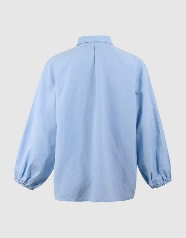 Pleated Embroidery Blouse Lichtblauw By Mieke SHOEBY WOMEN