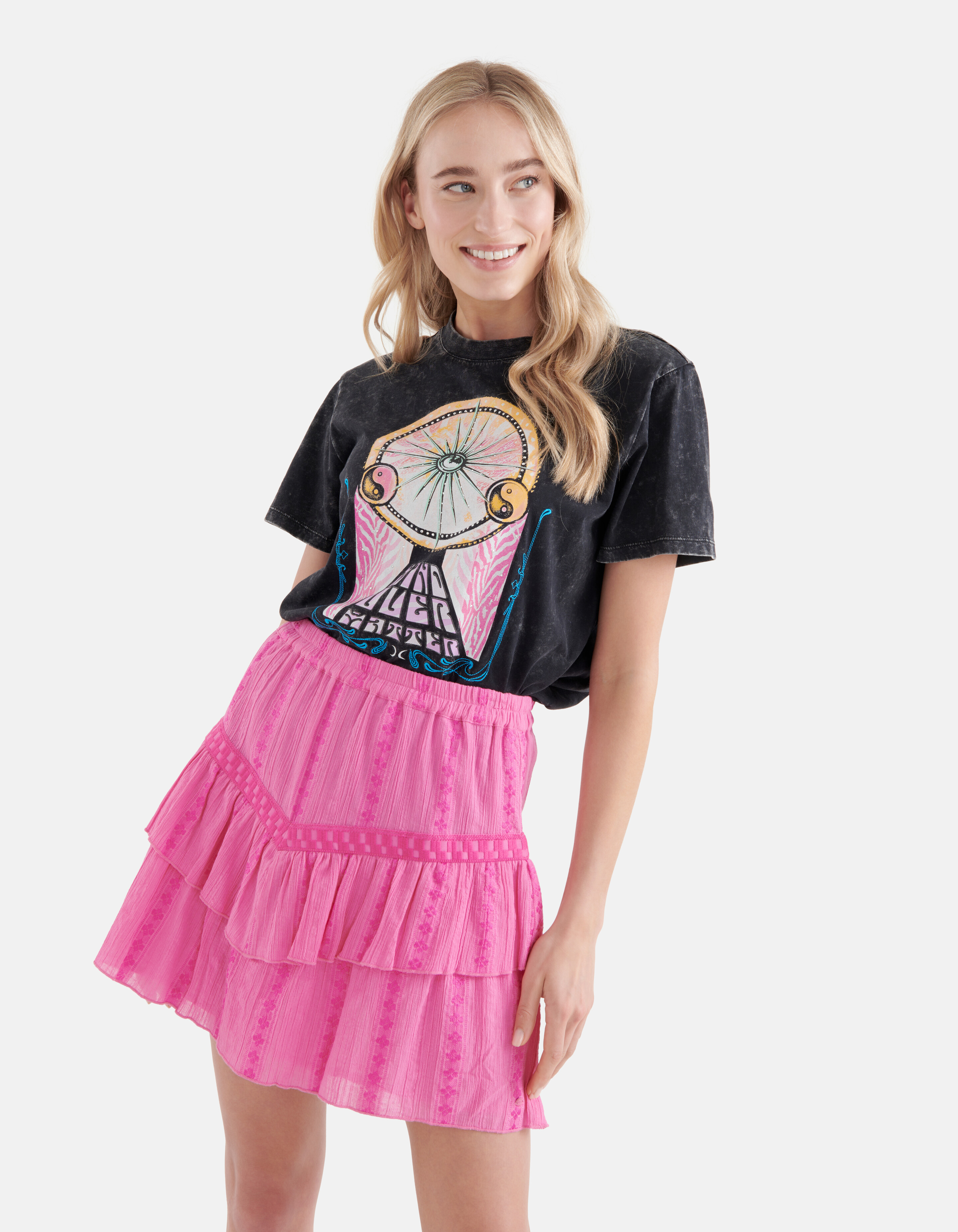 Tape Detail Rok Roze SHOEBY WOMEN