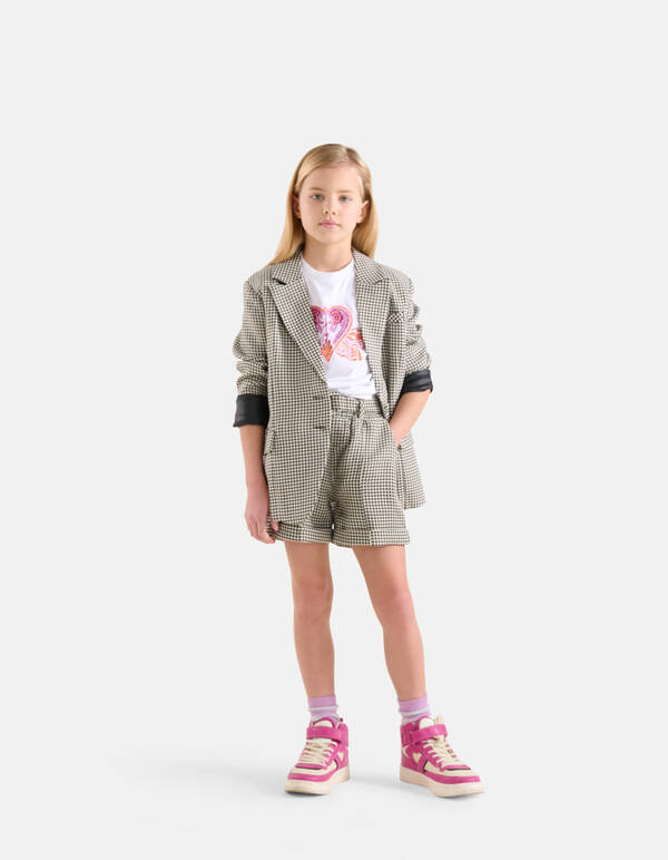 Pied-De-Poule Basis Blazer Zwart/Wit SHOEBY GIRLS