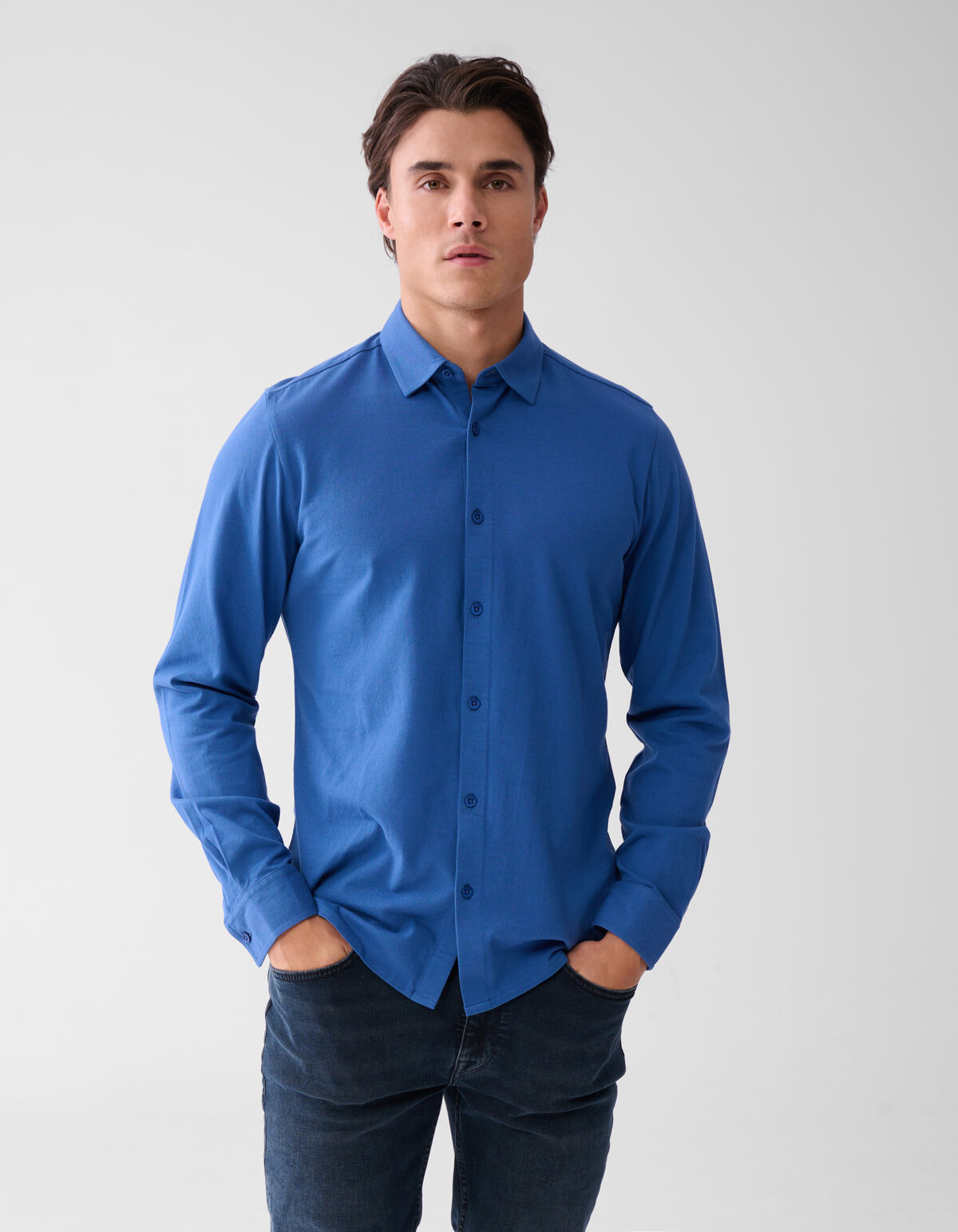 Pique Overhemd Blauw SHOEBY MEN