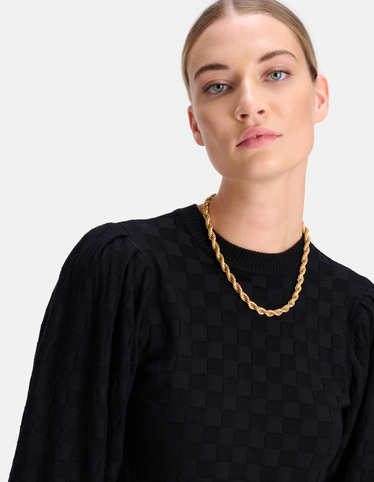 Ruiten Print Trui Zwart SHOEBY WOMEN