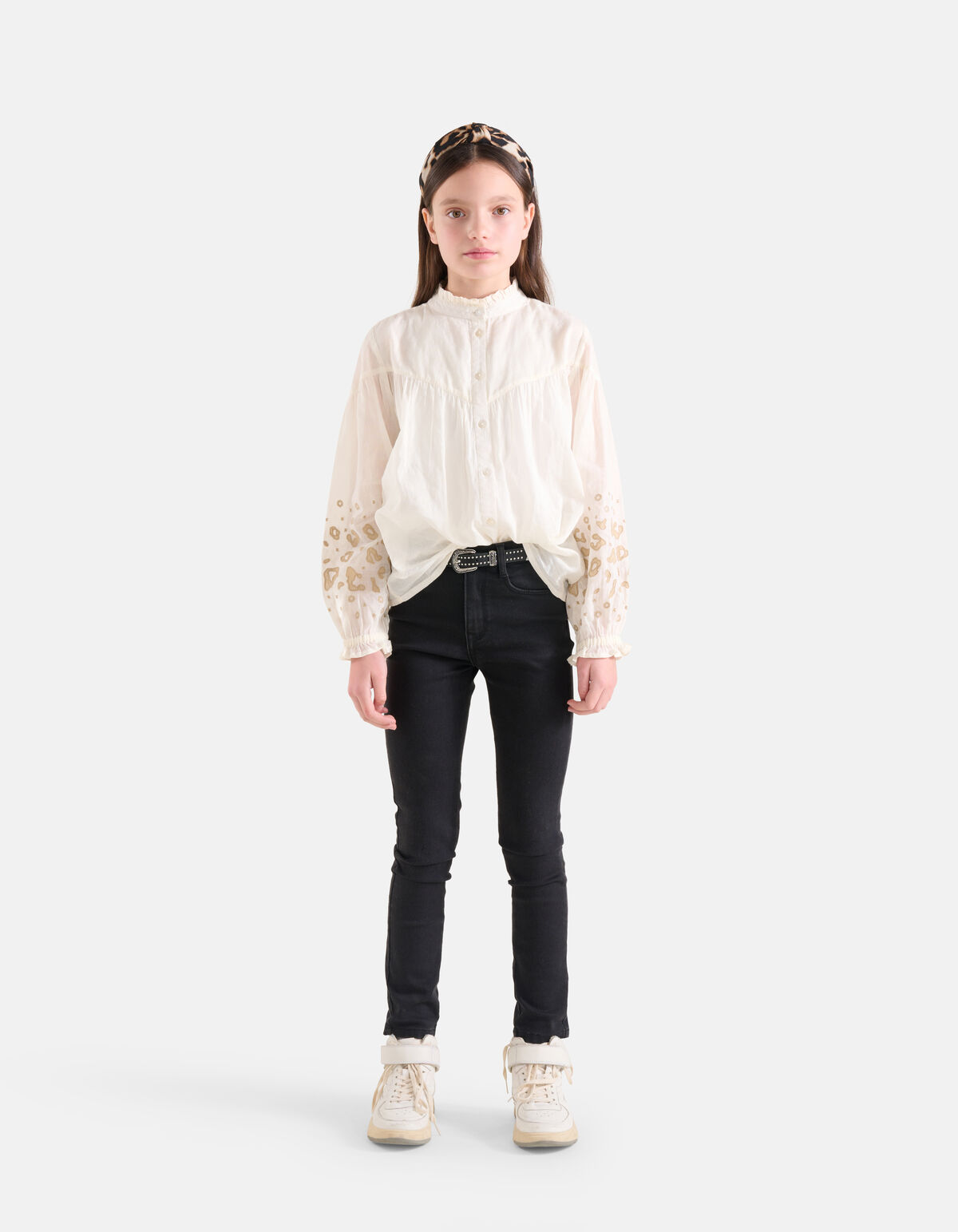 Embroidery Blouse Wit SHOEBY GIRLS