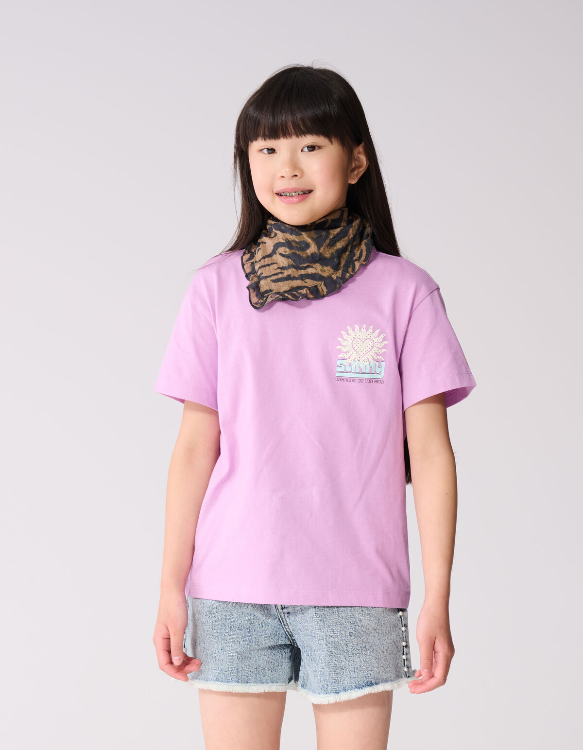 Sun Artwork T-shirt Paars SHOEBY GIRLS