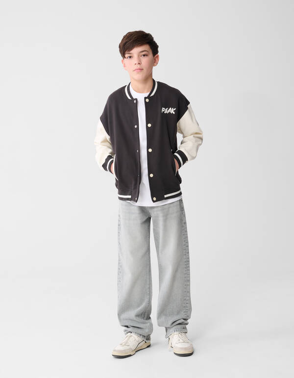 Varsity Bomber Jack Donkergrijs SHOEBY BOYS