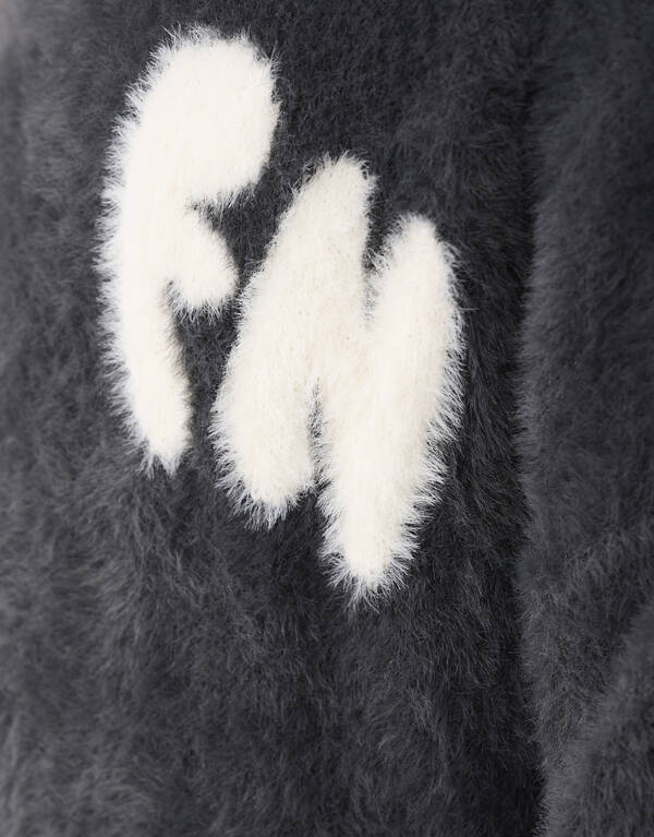 Artwork Knit Sweater Donkergrijs SHOEBY BOYS