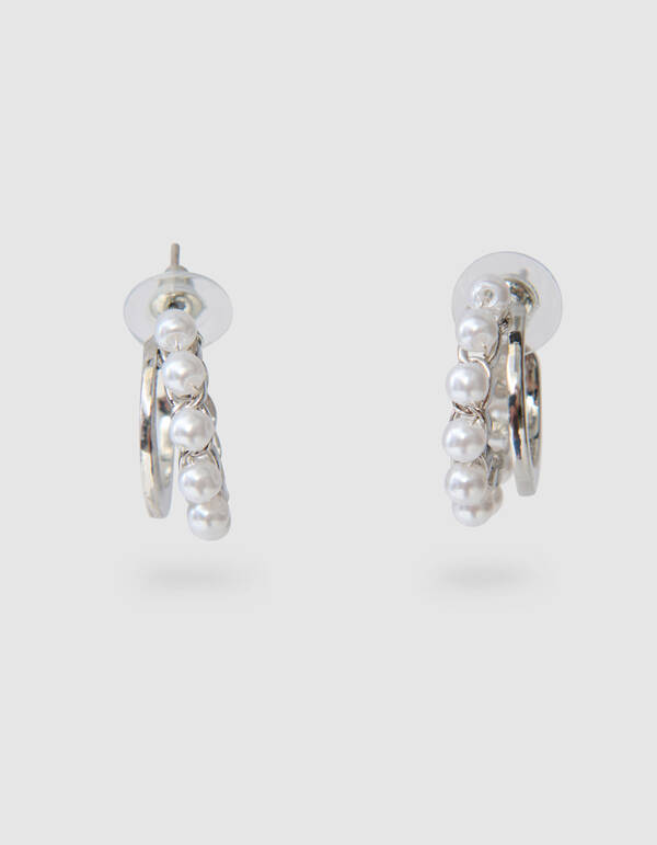 Pearl Hoop Oorbellen Zilver SHOEBY ACCESSOIRES