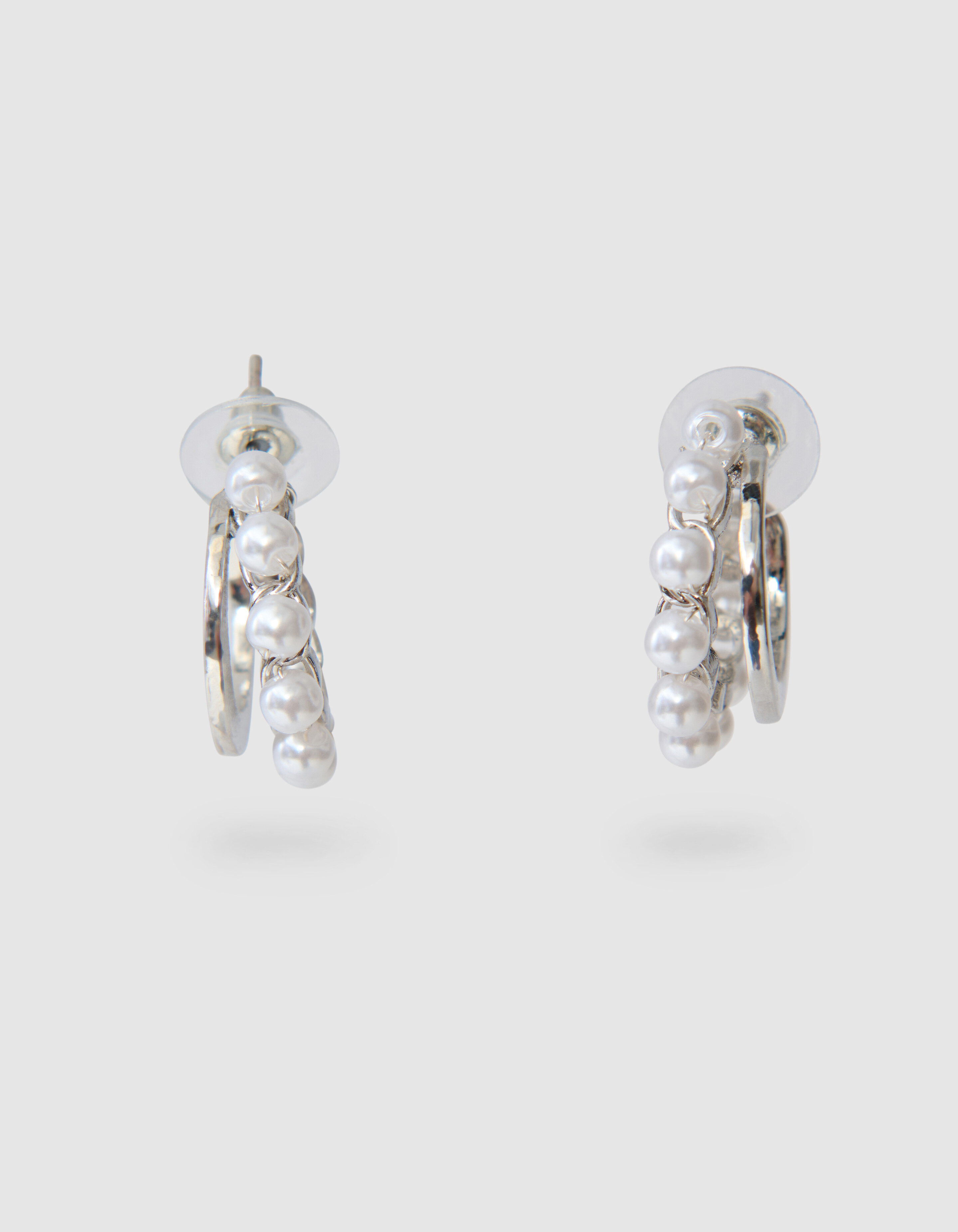 Pearl Hoop Oorbellen Zilver SHOEBY ACCESSOIRES